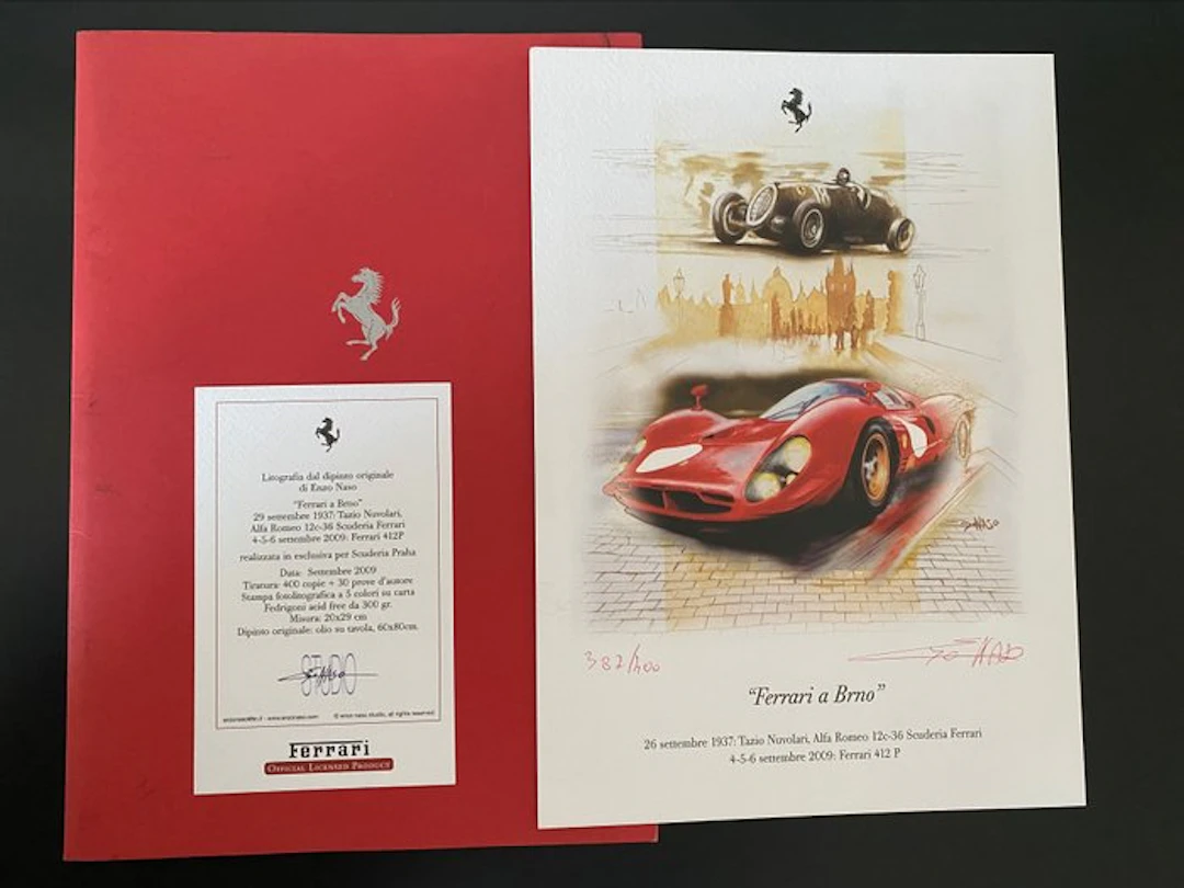 Lithography / illustration Enzo Naso - Ferrari - 412 P /...