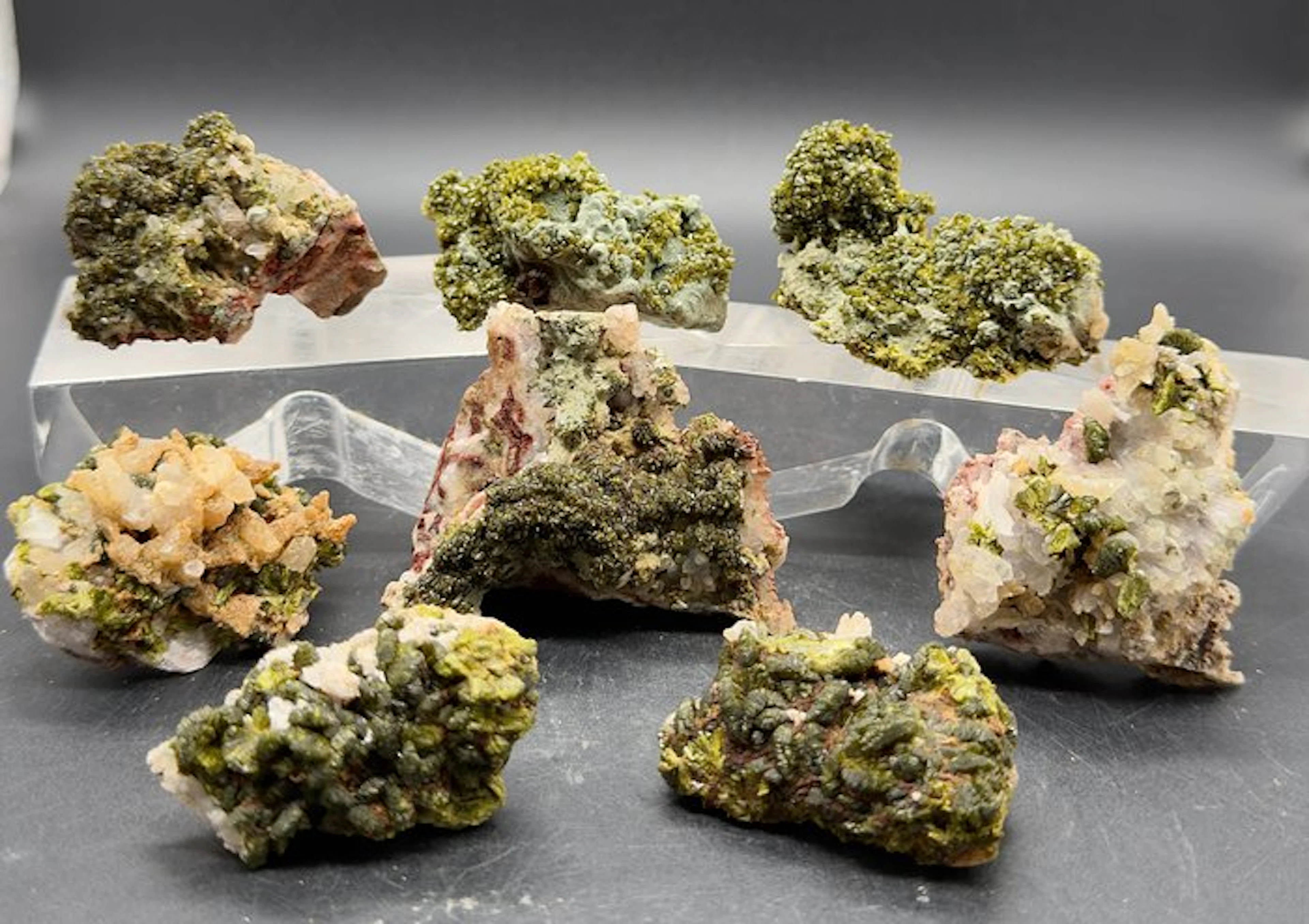 Epidote Mineral Collection- 427 g - (8)