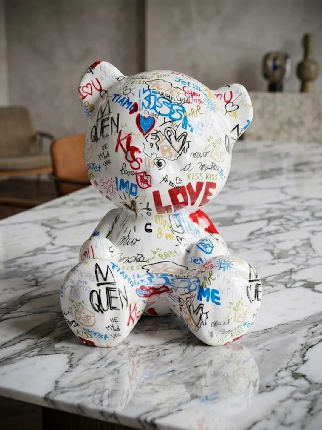 Ardor - Sculpture, Baby Bear Lovers - 23 cm - Biscuit porcelain - 2026