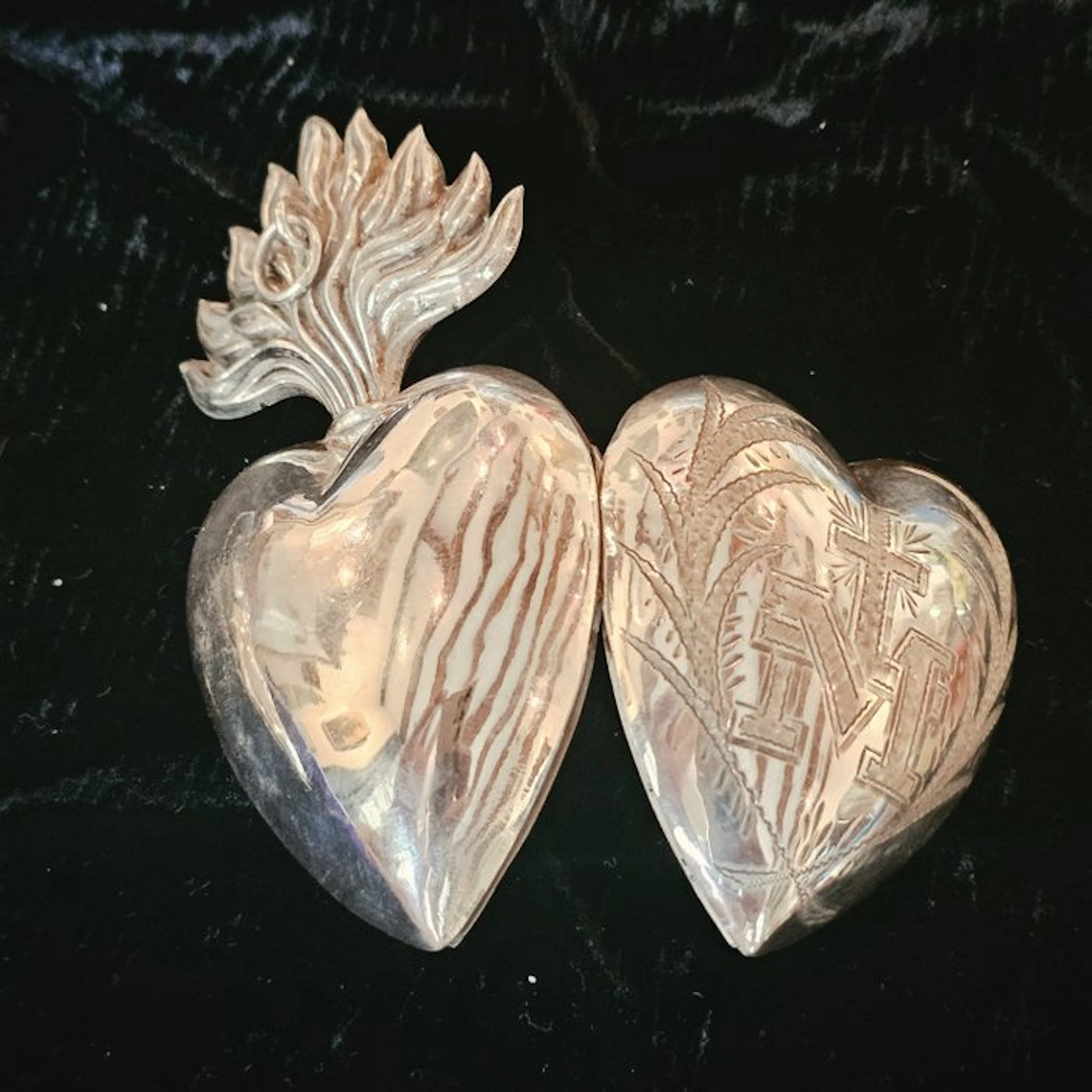 Ex voto - .833 silver - 1850-1900 - Ex Voto Sacred Heart Mary