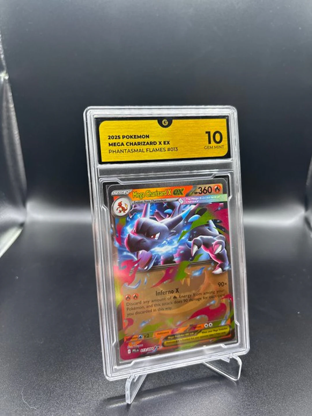 Pokémon - 1 Graded card - Mega Charizard X EX 013 Phantasmal Flames - GG 10