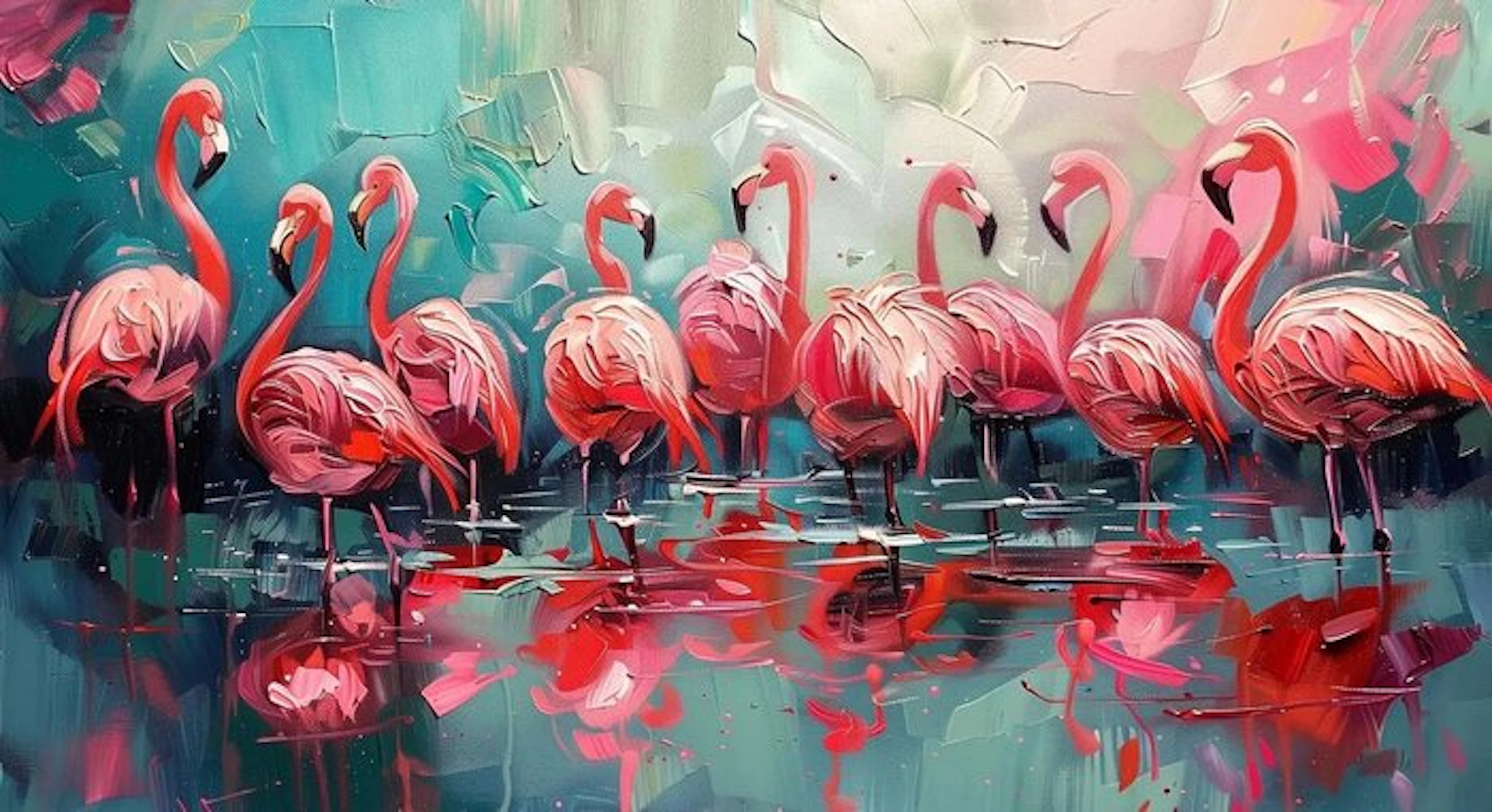 I_KONIQ - Pink Flamingoes