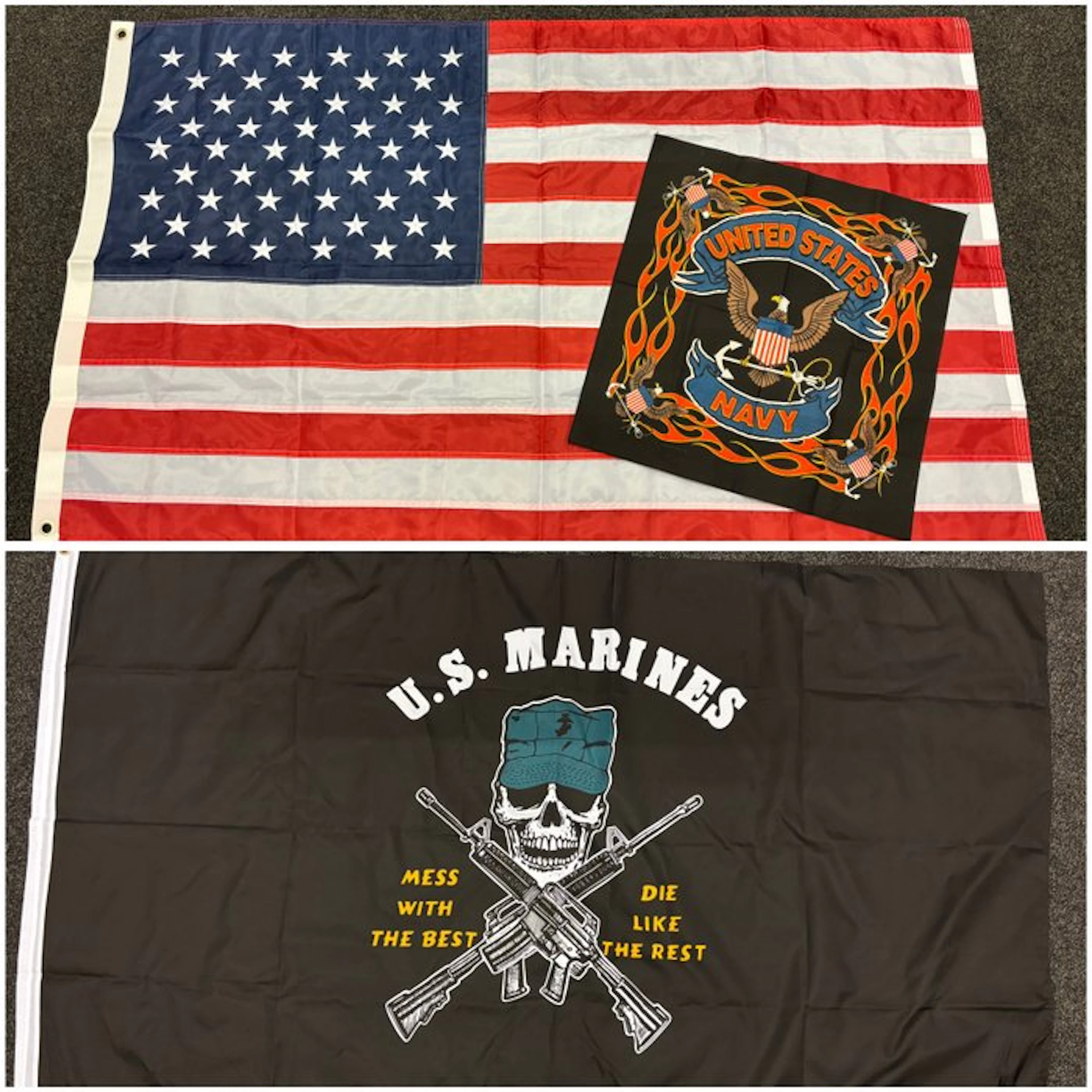 United States - Flag - US Marines vlag, US Navy & US 50 stars