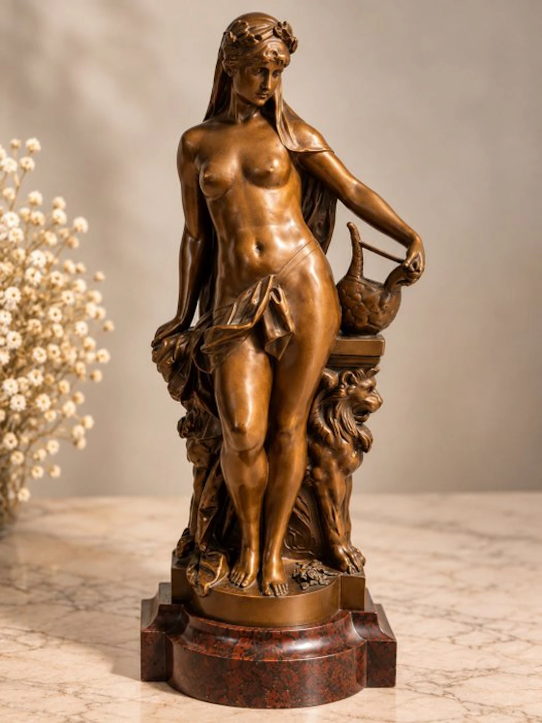 H. Gladenbeck & Sohn - Sculpture, Art Nouveau - 37 cm - Patinated bronze