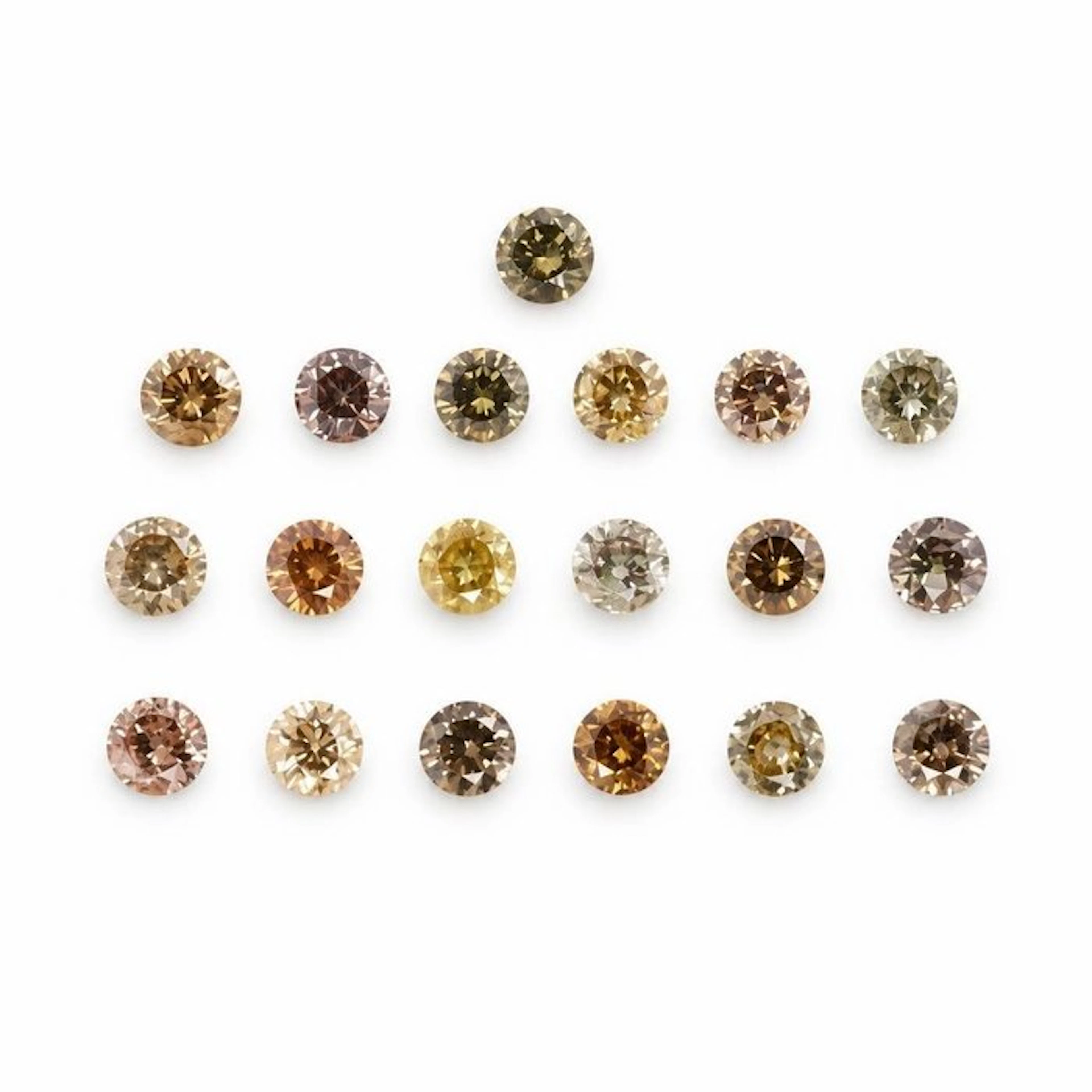 No reserve price - 19 pcs Diamond (Natural coloured) - 1.42 ct - Round - Light