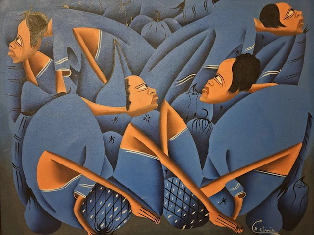 Escuela Cubista Africana (XX) - Femmes en Bleu