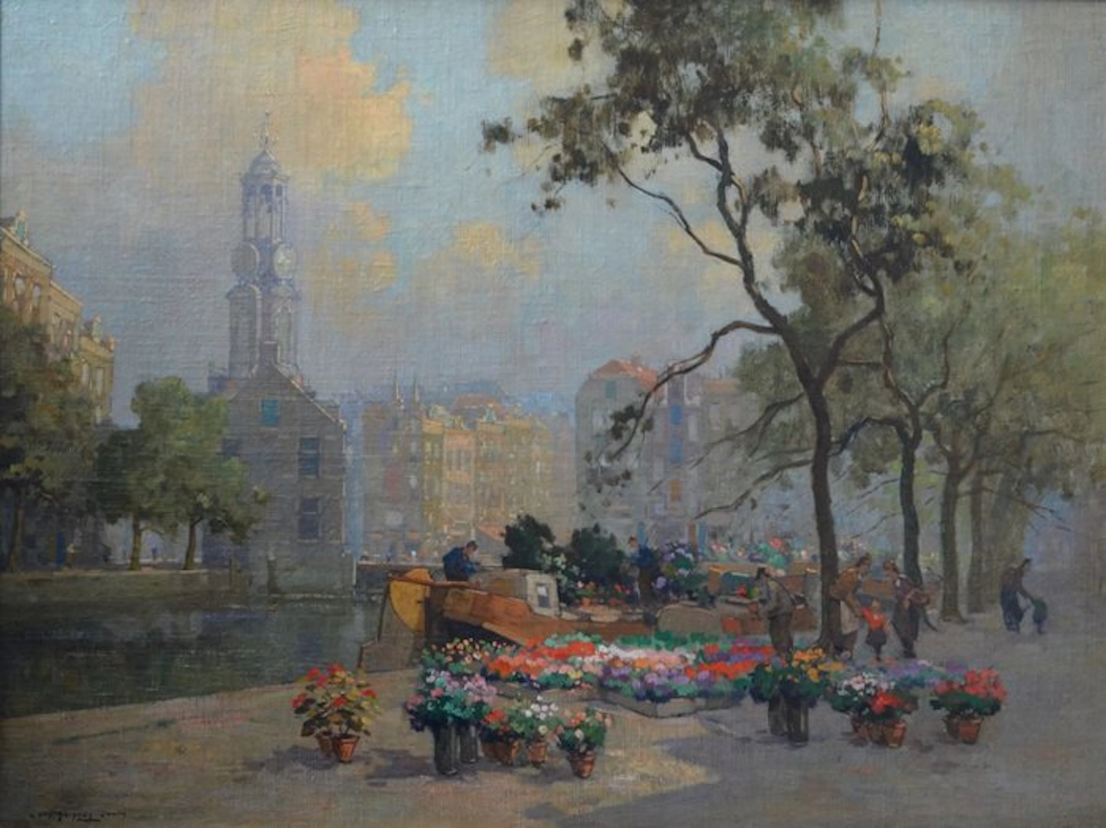 Jan Simon Knikker (1911-1990) - Stadsgezicht Amsterdam...