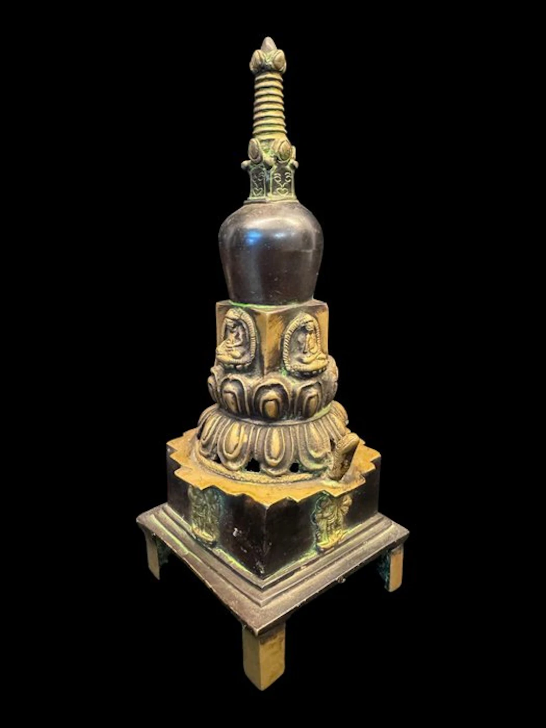 Stupa - Ormolu - Tibet - Late 20th century