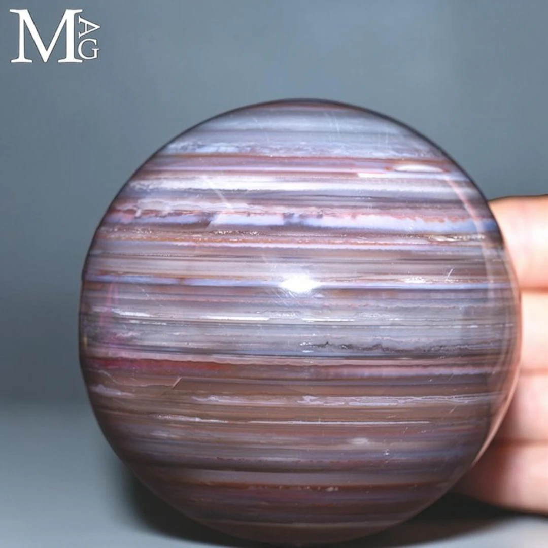 Banded Agate Sphere with Captivating Concentric Layers...