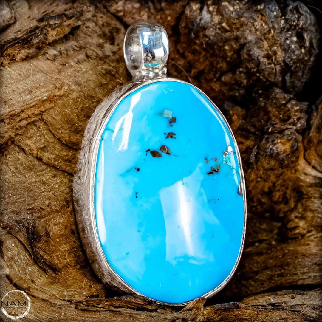 Natural turquoise pendant – exclusive one-of-a-kind in a...