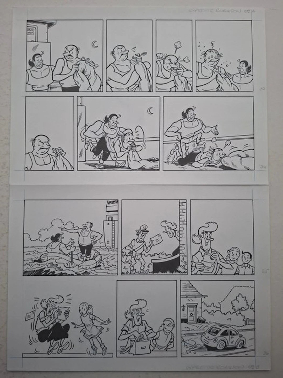 Luc Morjaeu - 1 Original page - Suske en Wiske - Expeditie Robikson