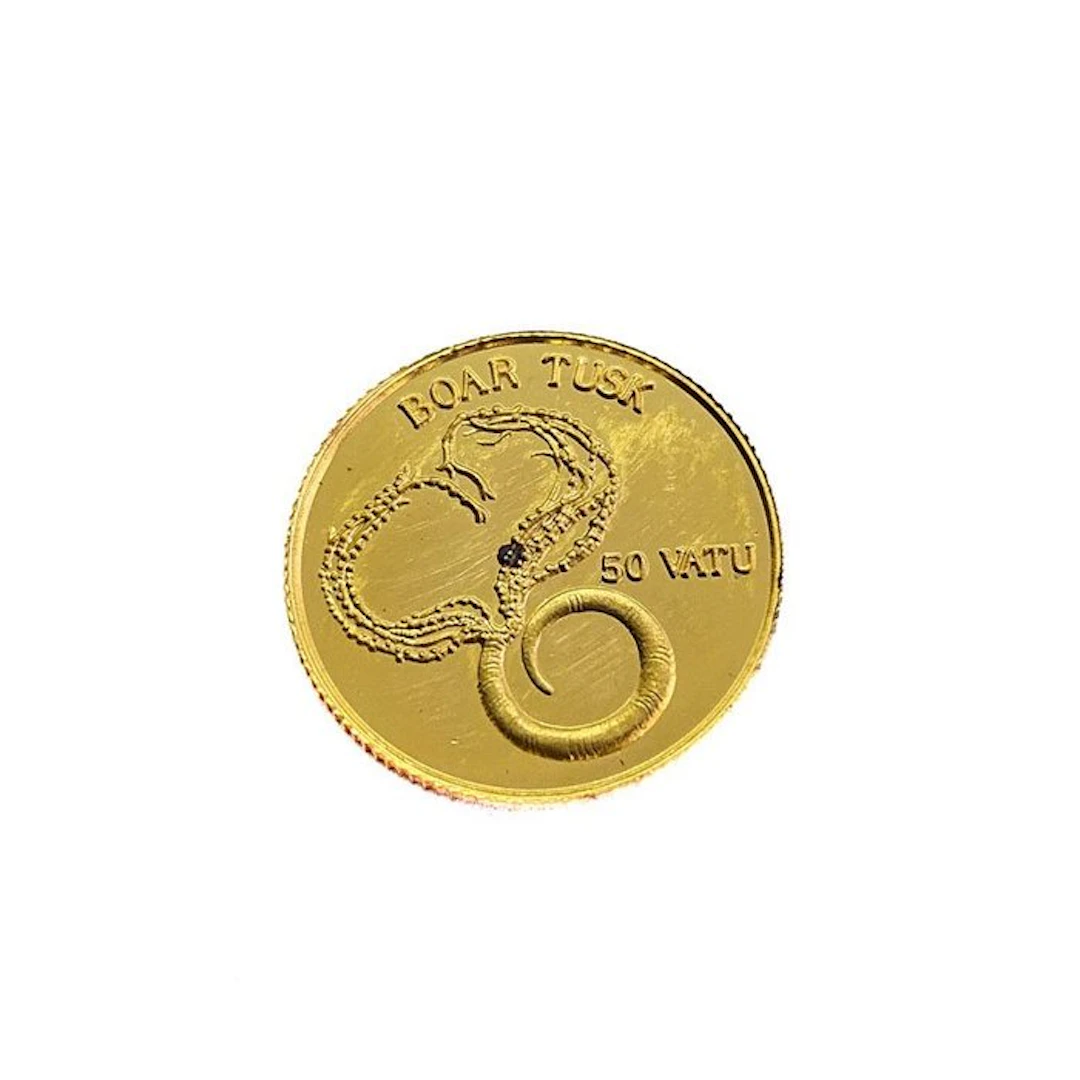 Vanuatu. 50 Vatu 1998 - Boar Tusk - 1/25 Oz.