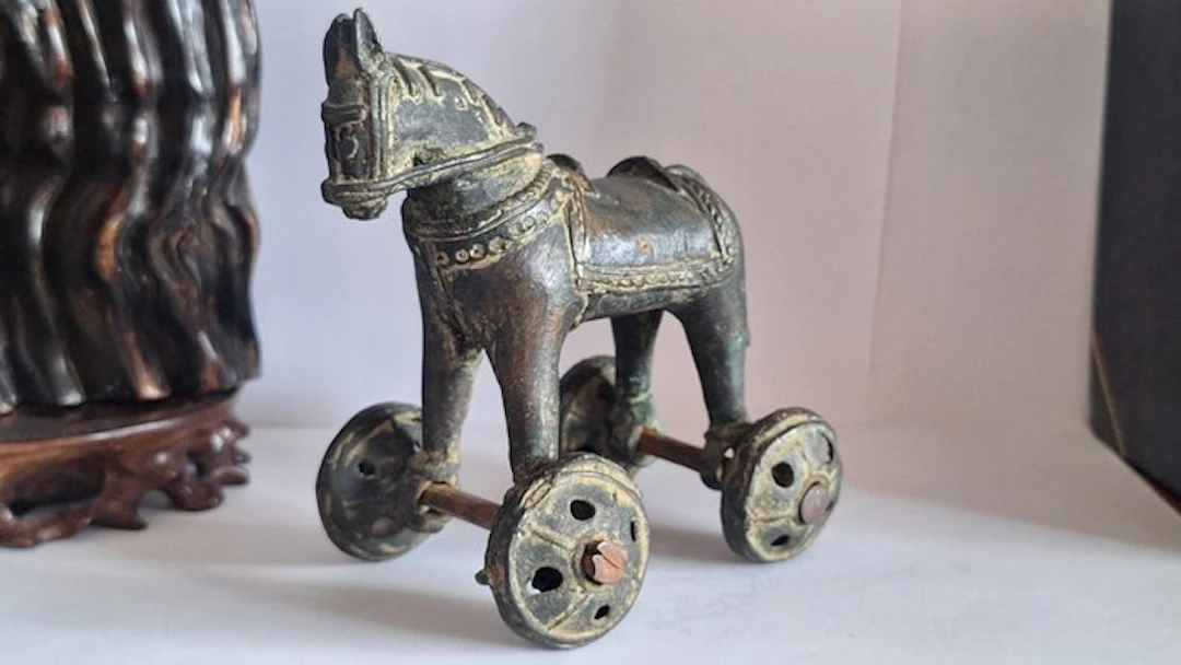 Temple toy - Patinated bronze - India - 19th/20th century
