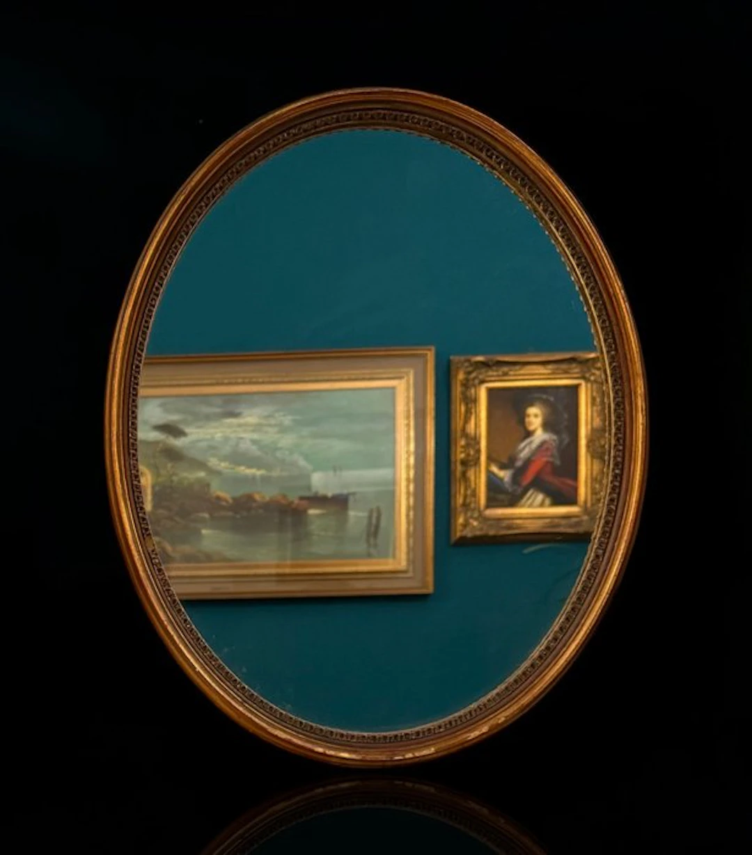 Affascinante - Wall mirror - Pearlized Profile - Red Wood – 1800s