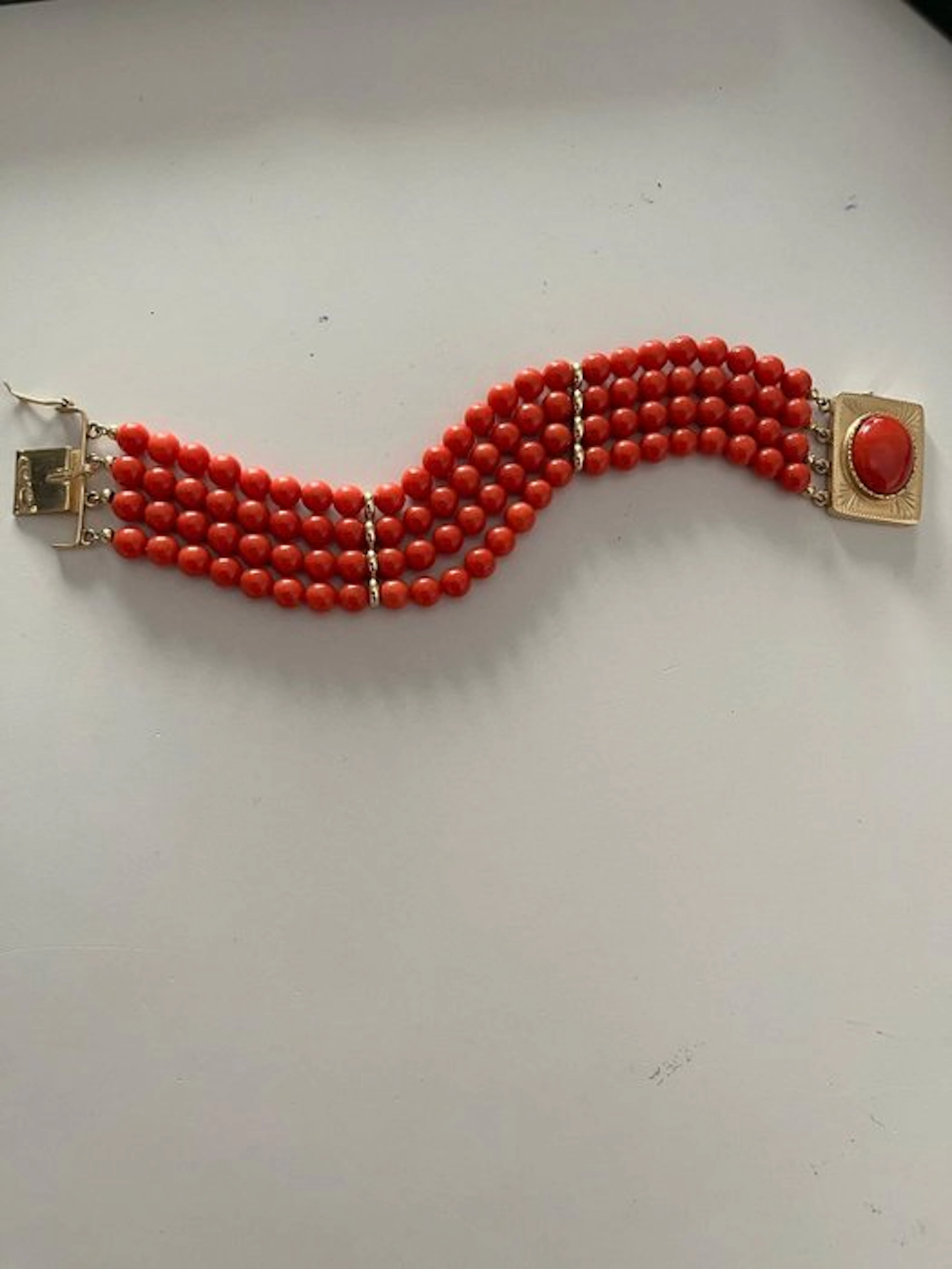 Bracelet - 18 kt. Yellow gold Coral