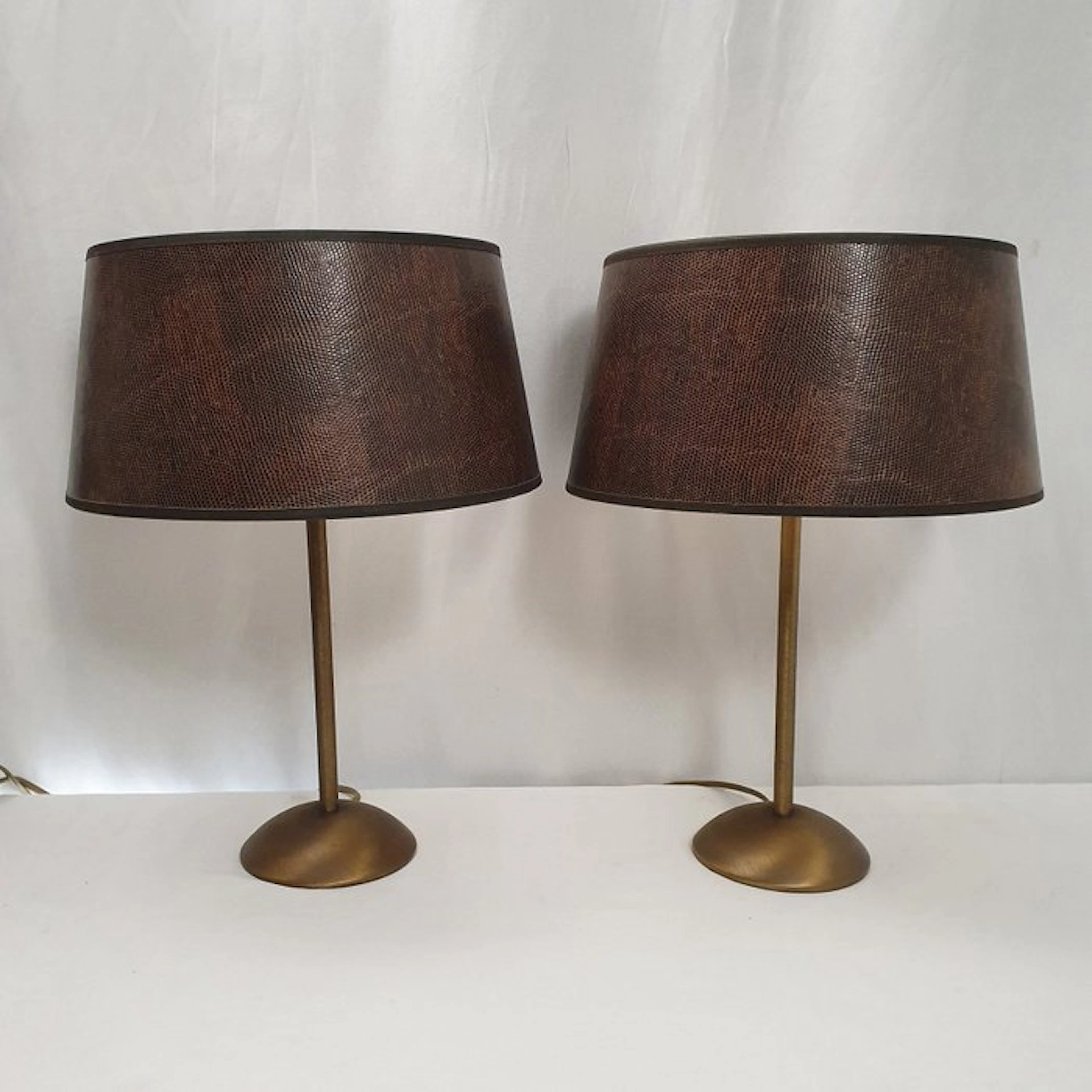 A.T.V. Grootebroek - Table lamp (2) - Brass, Leather, Metal