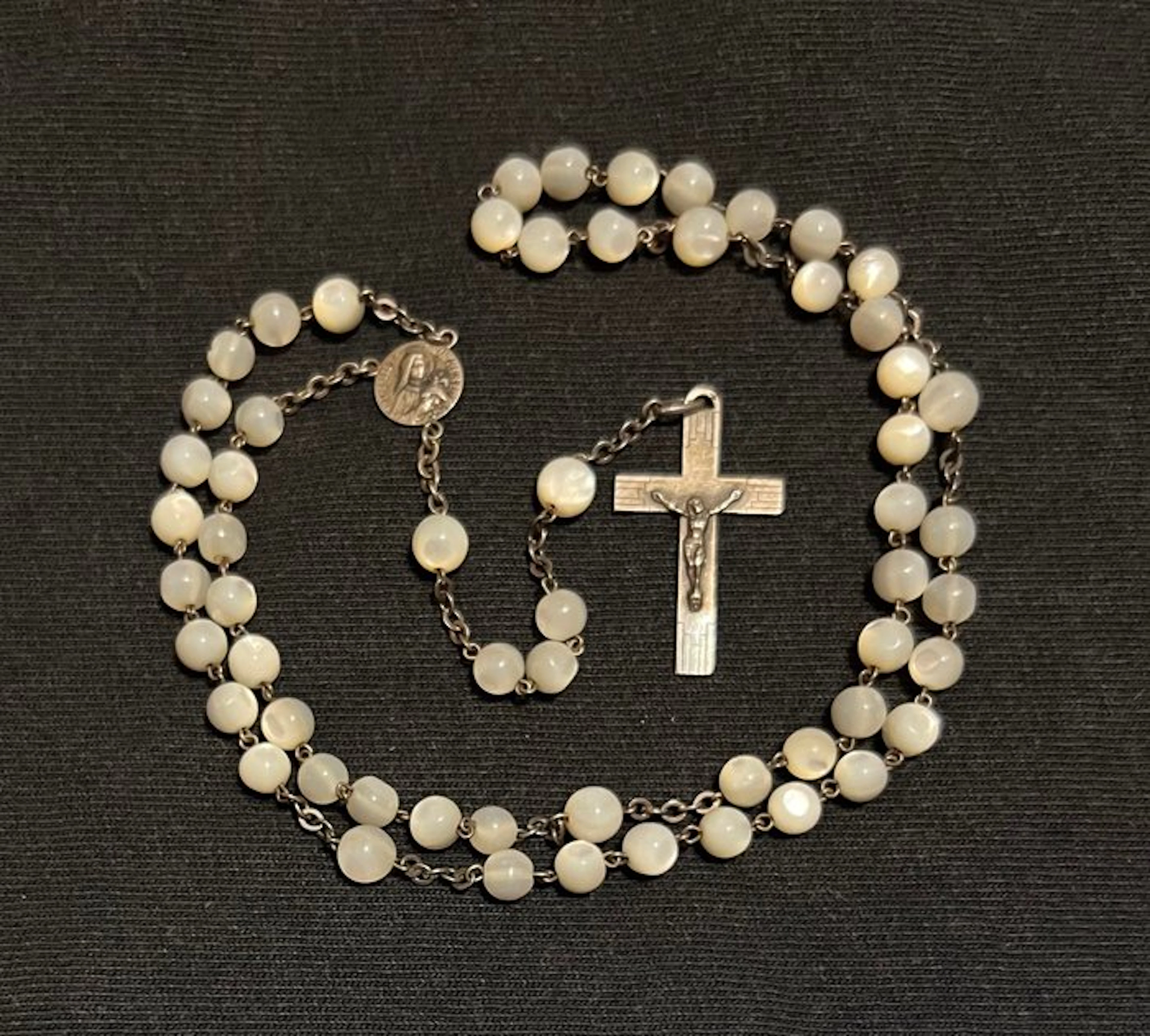 Rosary - .800 silver - 1930-1940 - Nacre
