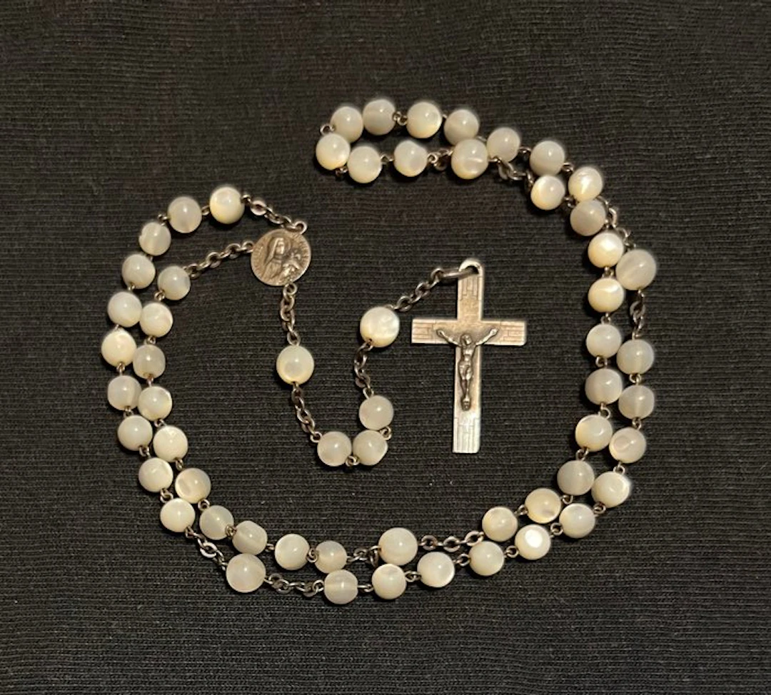 Rosary - .800 silver - 1930-1940 - Nacre