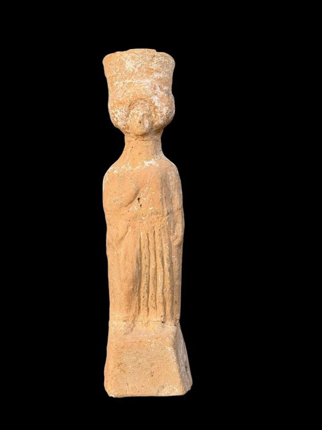Ancient Greek Terracotta Large Statuette of a Woman