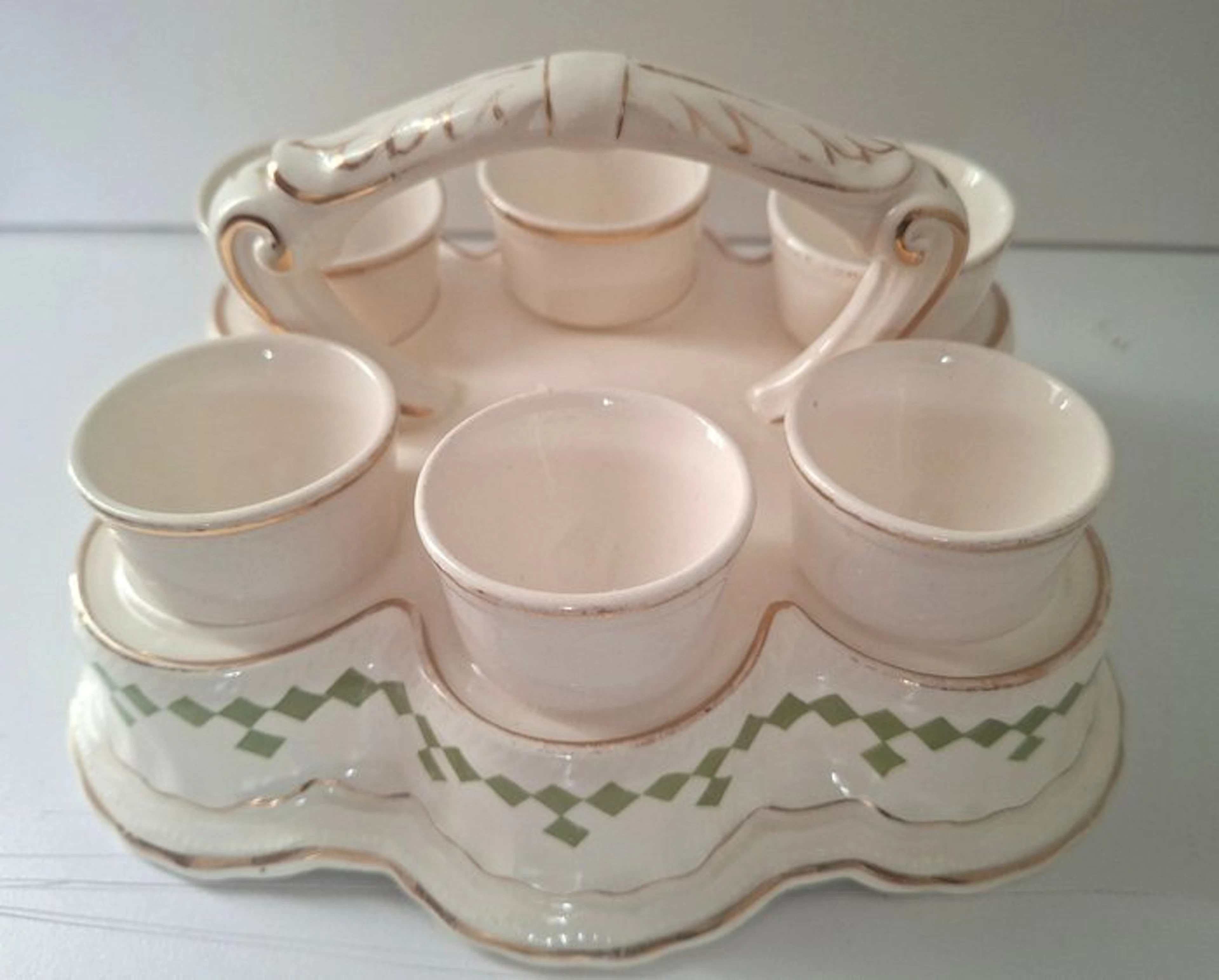 Franz Anton Mehlem (Bonn), c. 1884-1889 - Egg holder set (7) - Earthenware