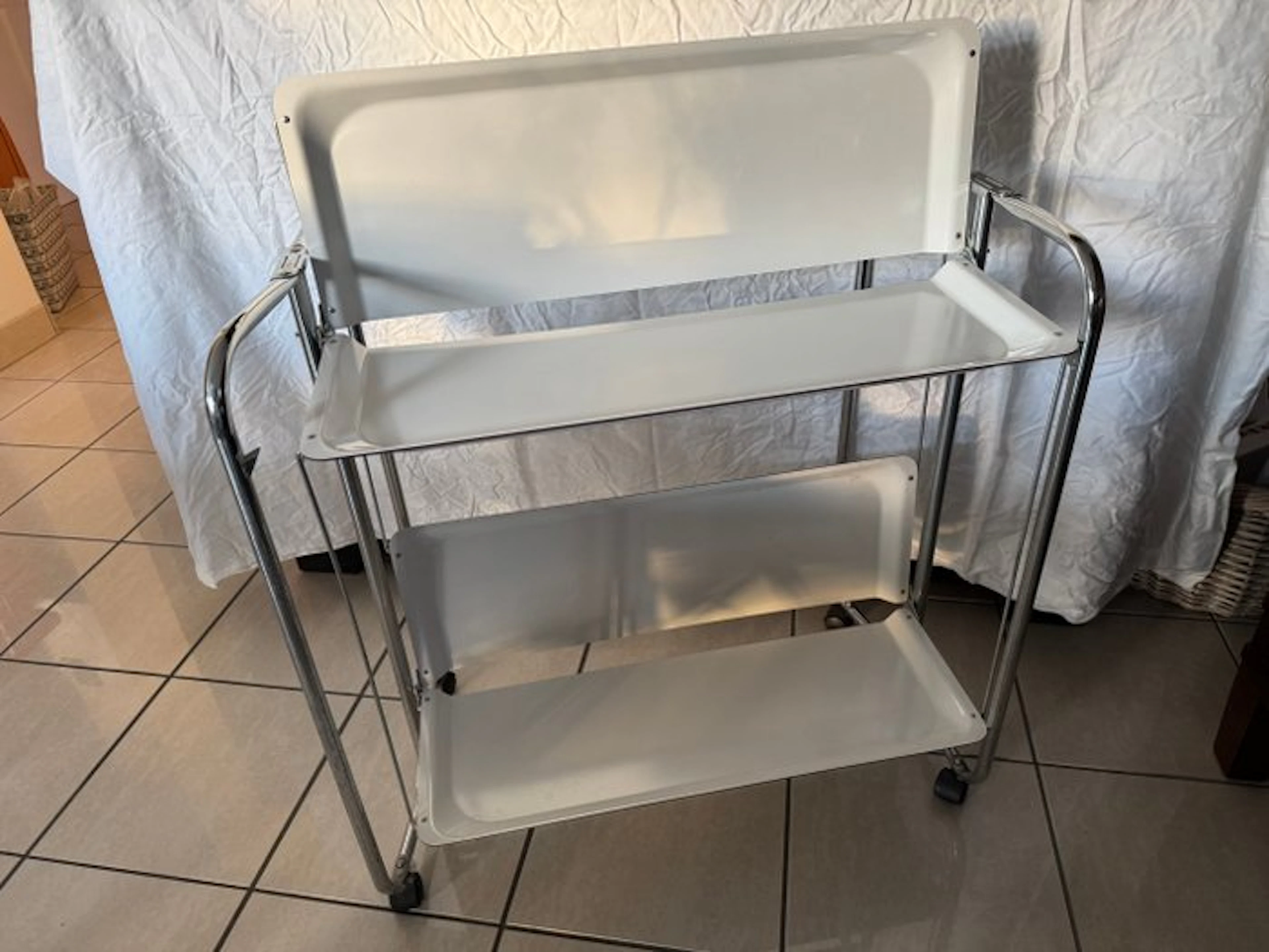 Bremshey style - Serving trolley (13) - Chrome plated...