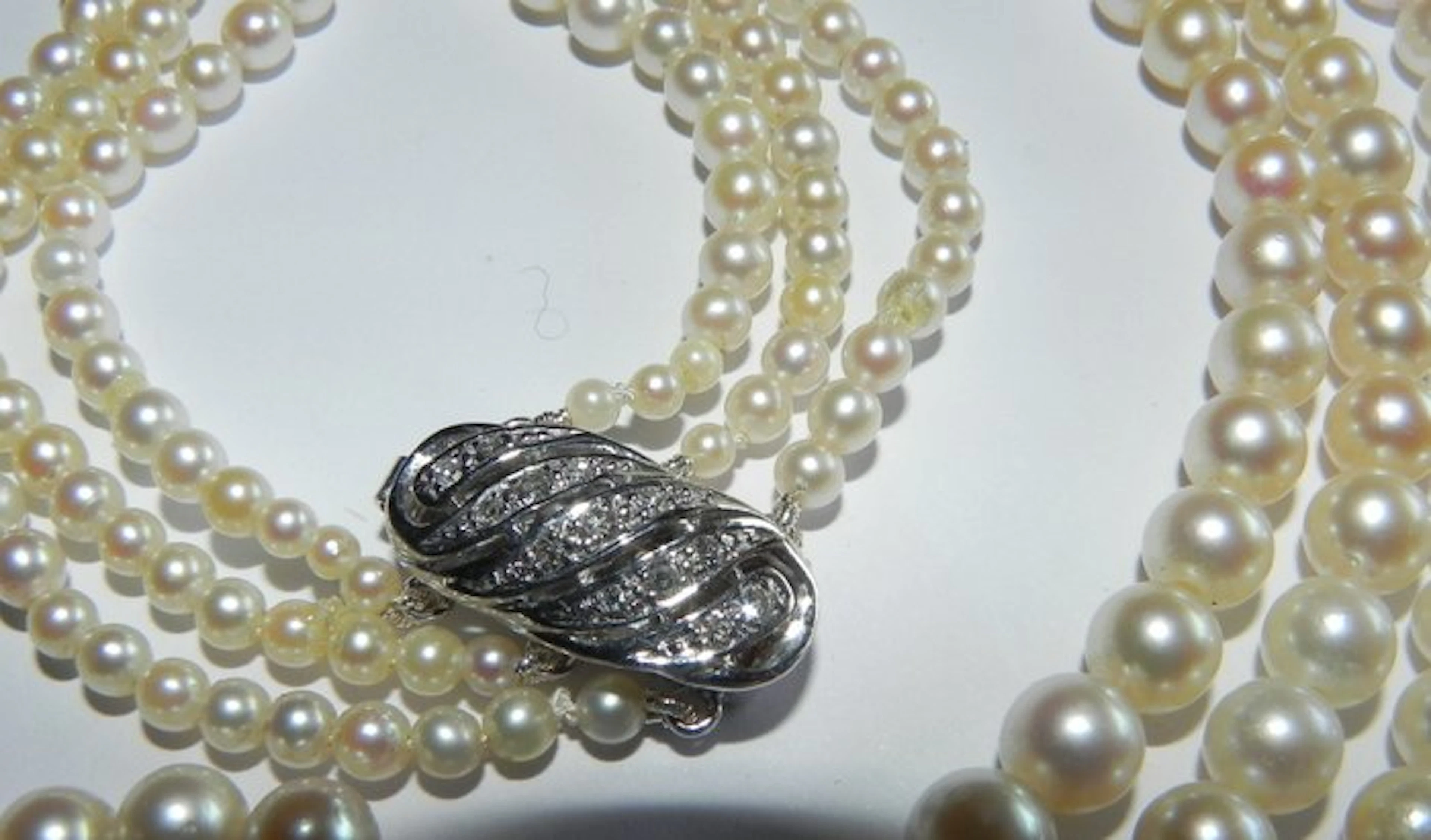 Necklace - 14 kt. Yellow gold Pearl - Diamond