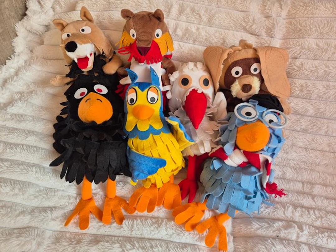 Fabeltjeskrant - Toy Complete serie van 7 handpoppen De...
