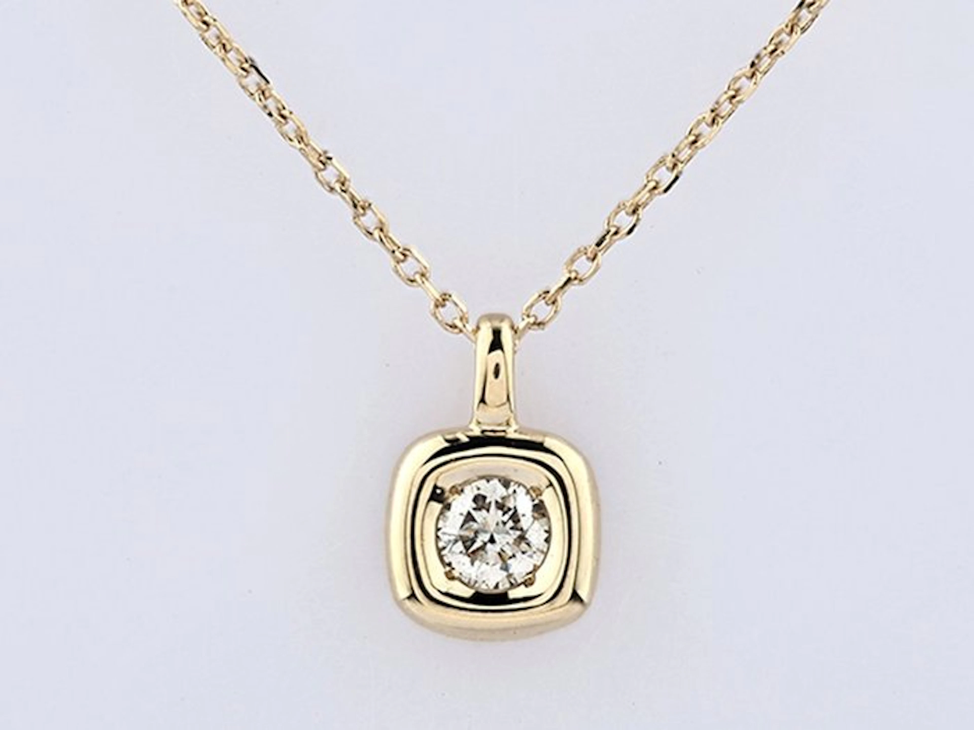 Necklace with pendant - 14 kt. Yellow gold - 0.15ct. tw. Diamond (Natural)