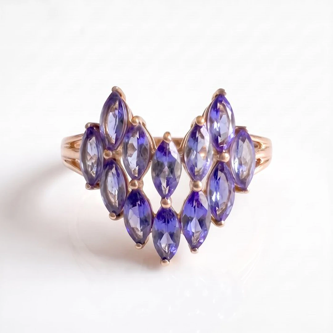 Ring - 9 kt. Yellow gold - 2.00ct. tw. Tanzanite