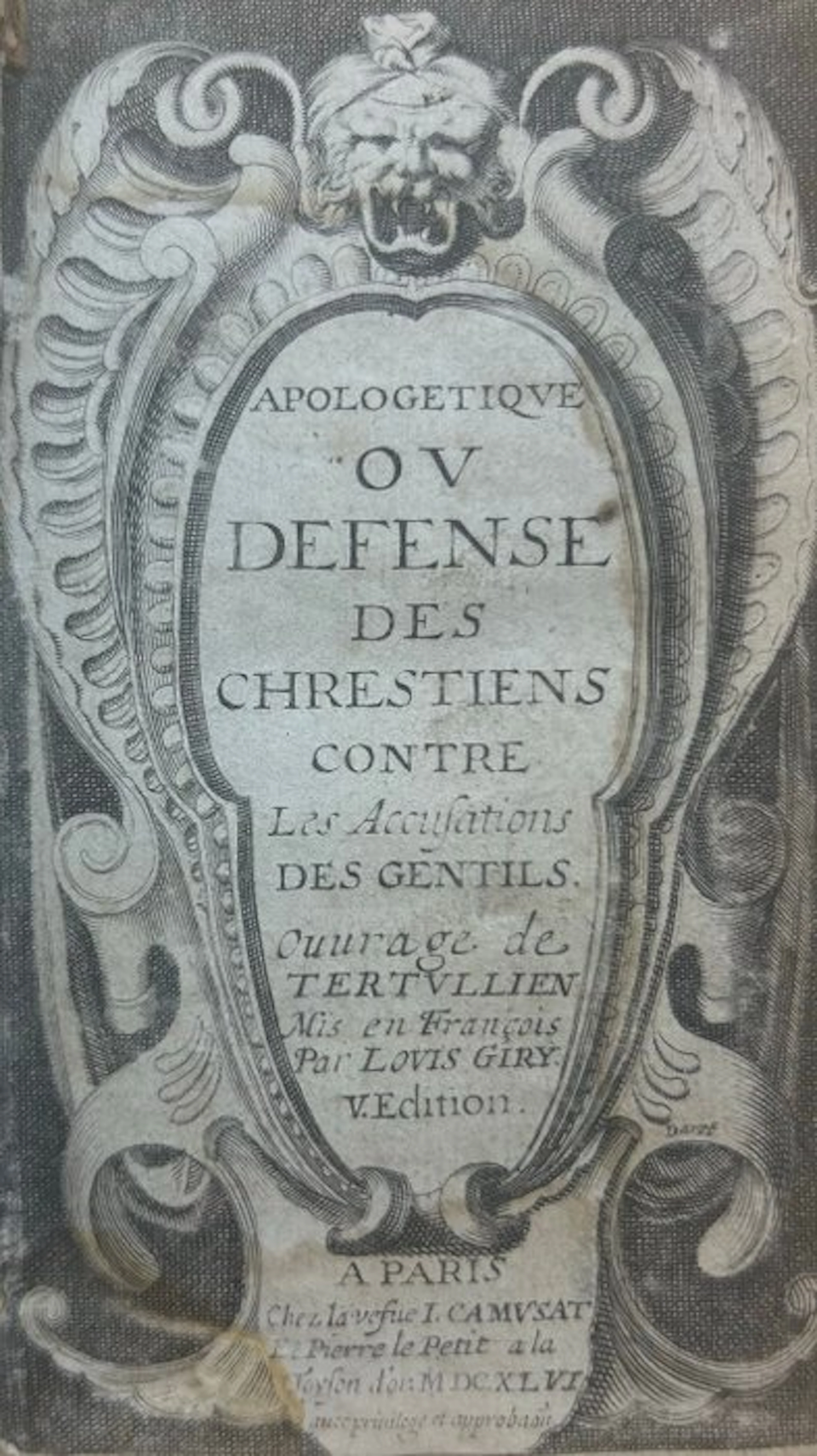Quintus Septimius Florens Tertullianus - Apologetique ou...