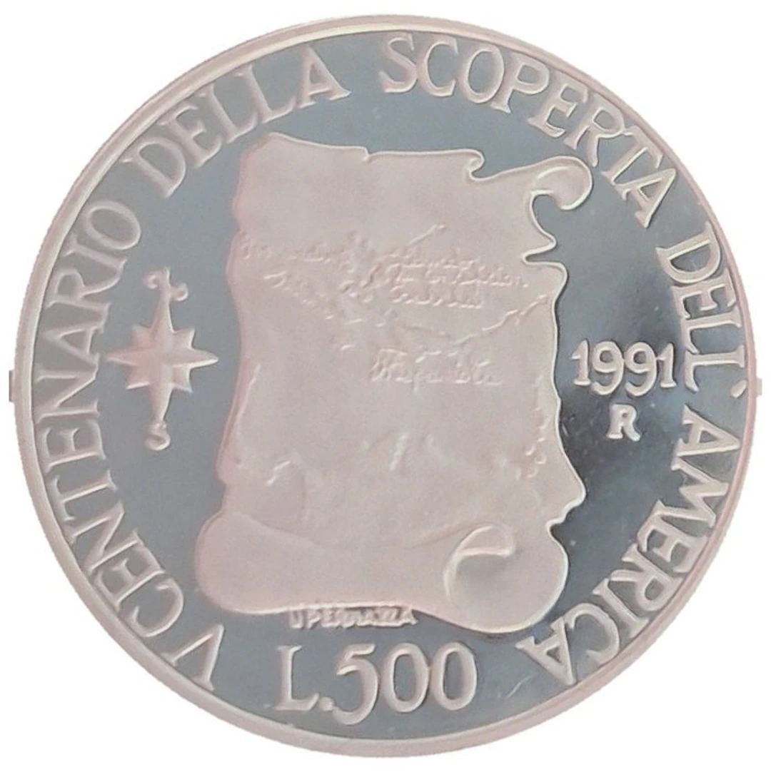 Italy, Republic 500 Lire 1991 Cristoforo Colombo Proof (No reserve price)