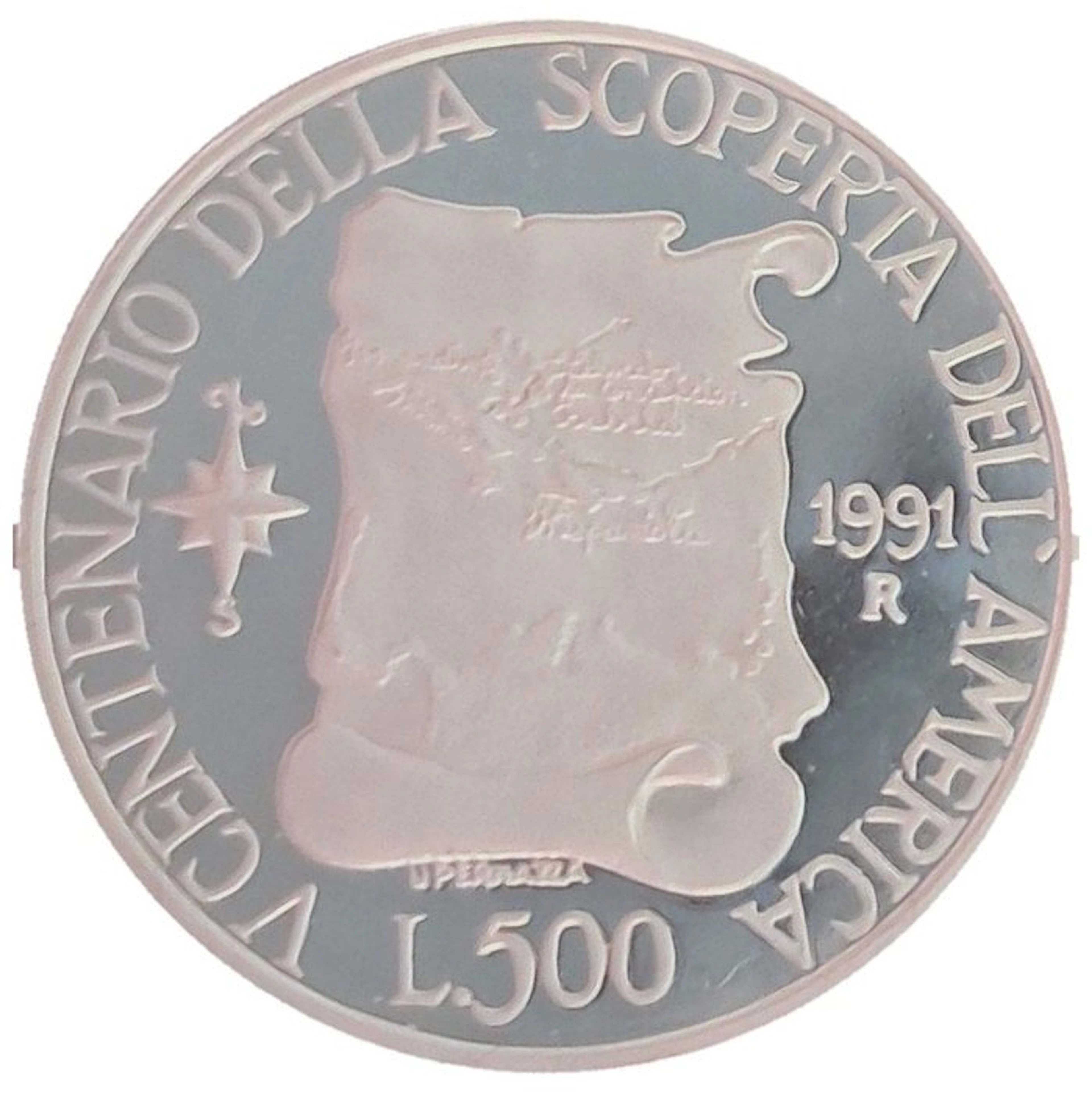 Italy, Republic 500 Lire 1991 Cristoforo Colombo Proof (No reserve price)