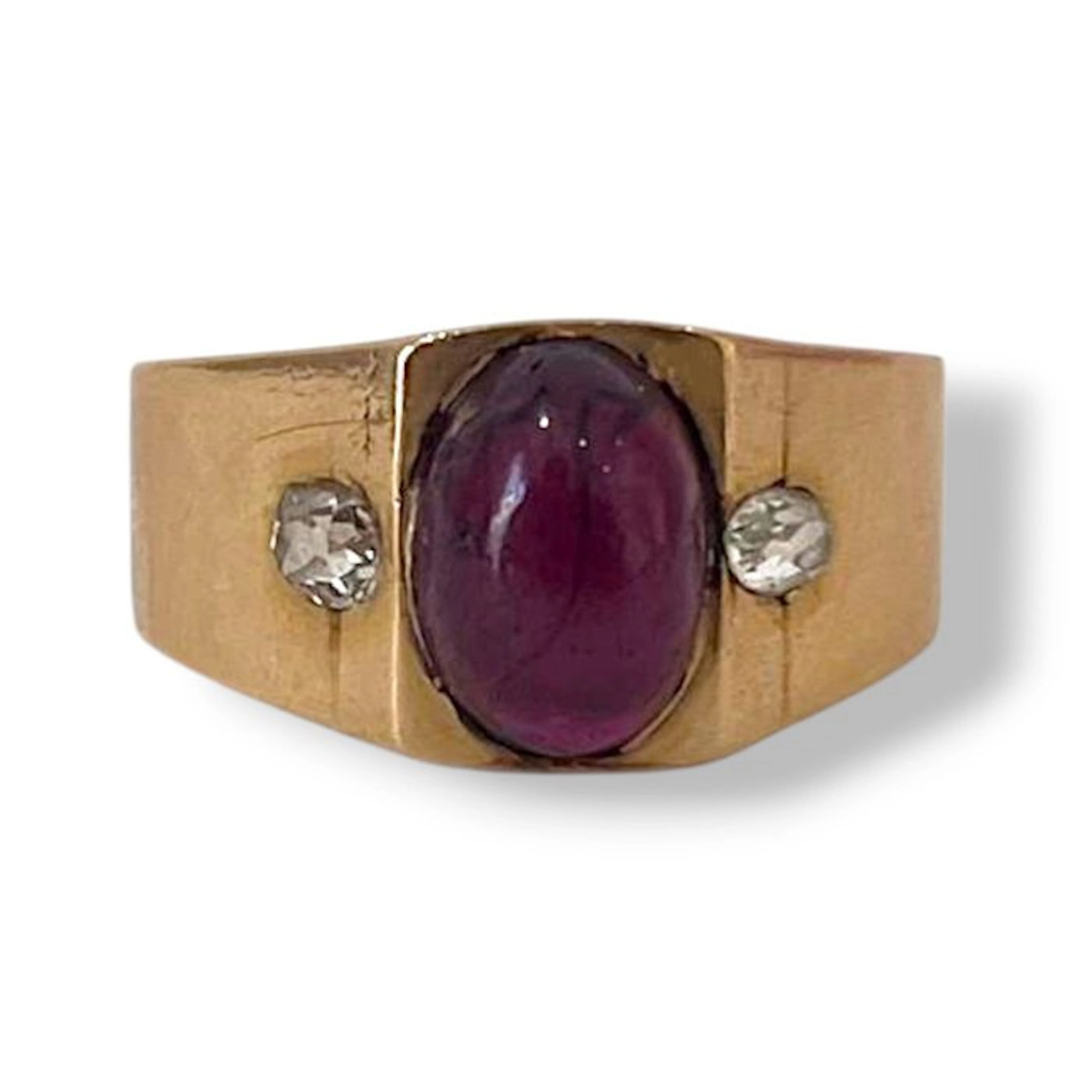 Ring - 18 kt. Yellow gold - 2.86ct. tw. Garnet - Diamond
