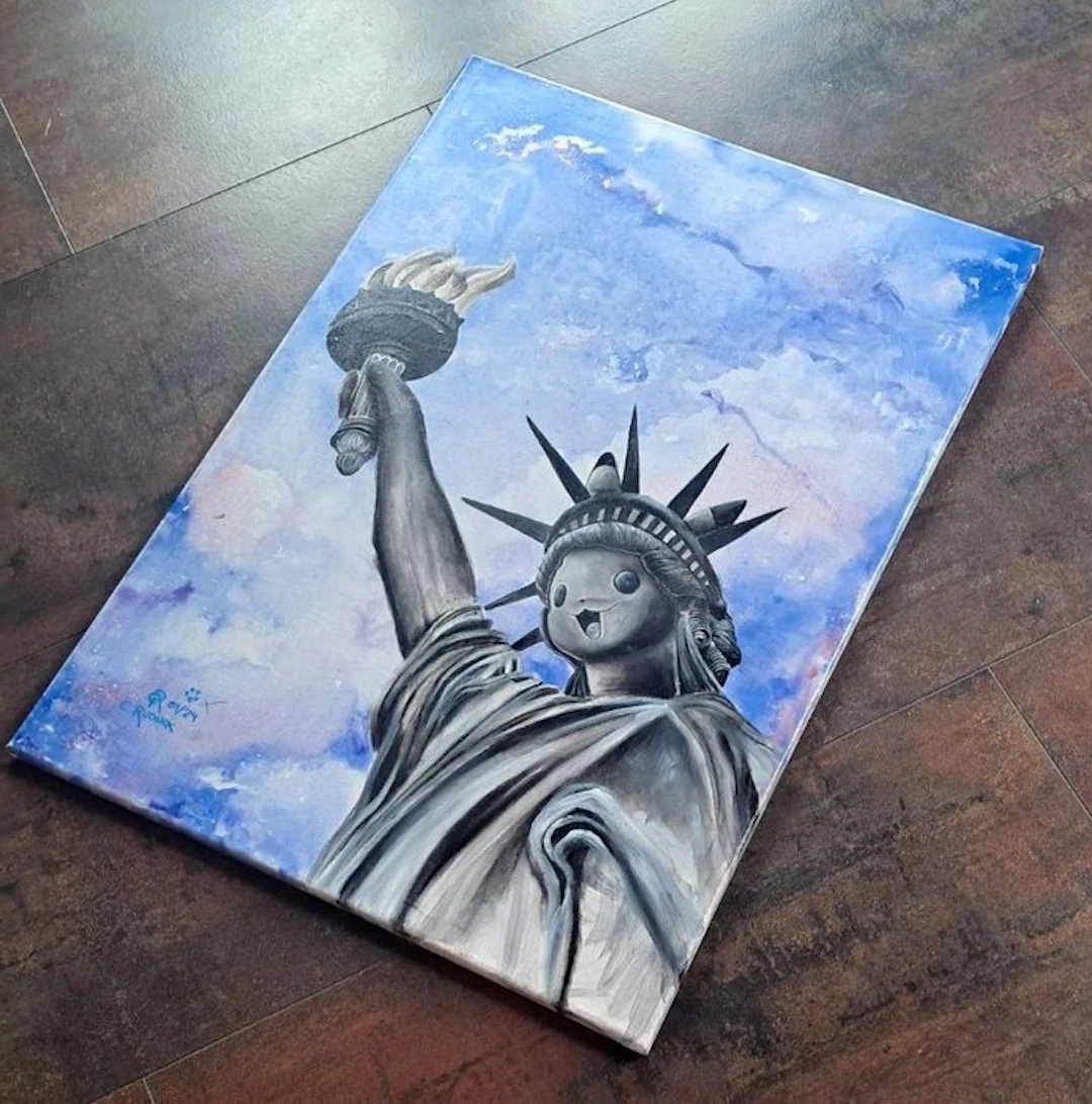 PIKACHU LIBERTY NYC X CHRISTINA RUDNICK 1985 • POKEMON •...