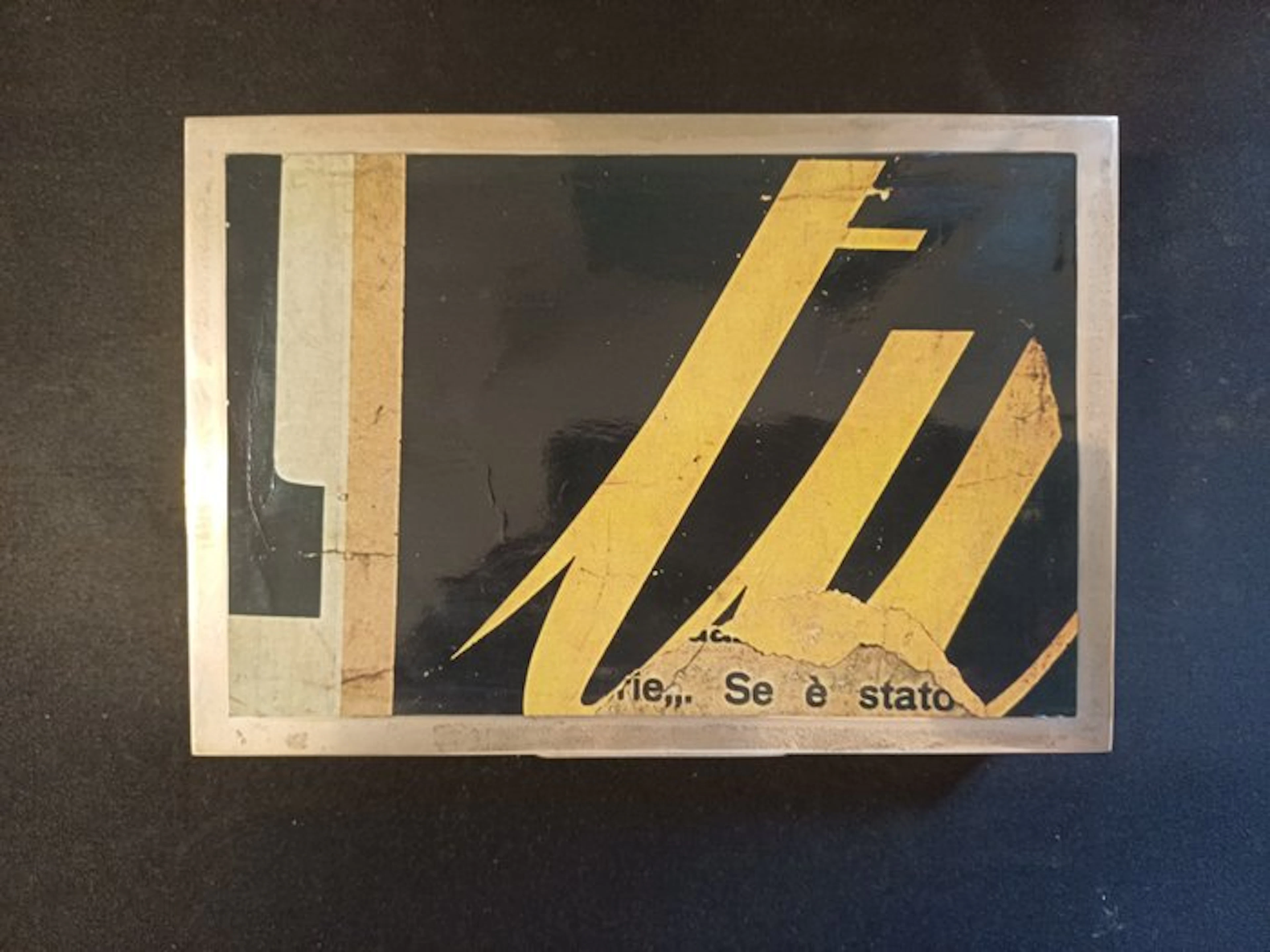 Mimmo Rotella (1918-2006) - Sculpture, Scatola Decollage - 3 cm - Silver - 1990