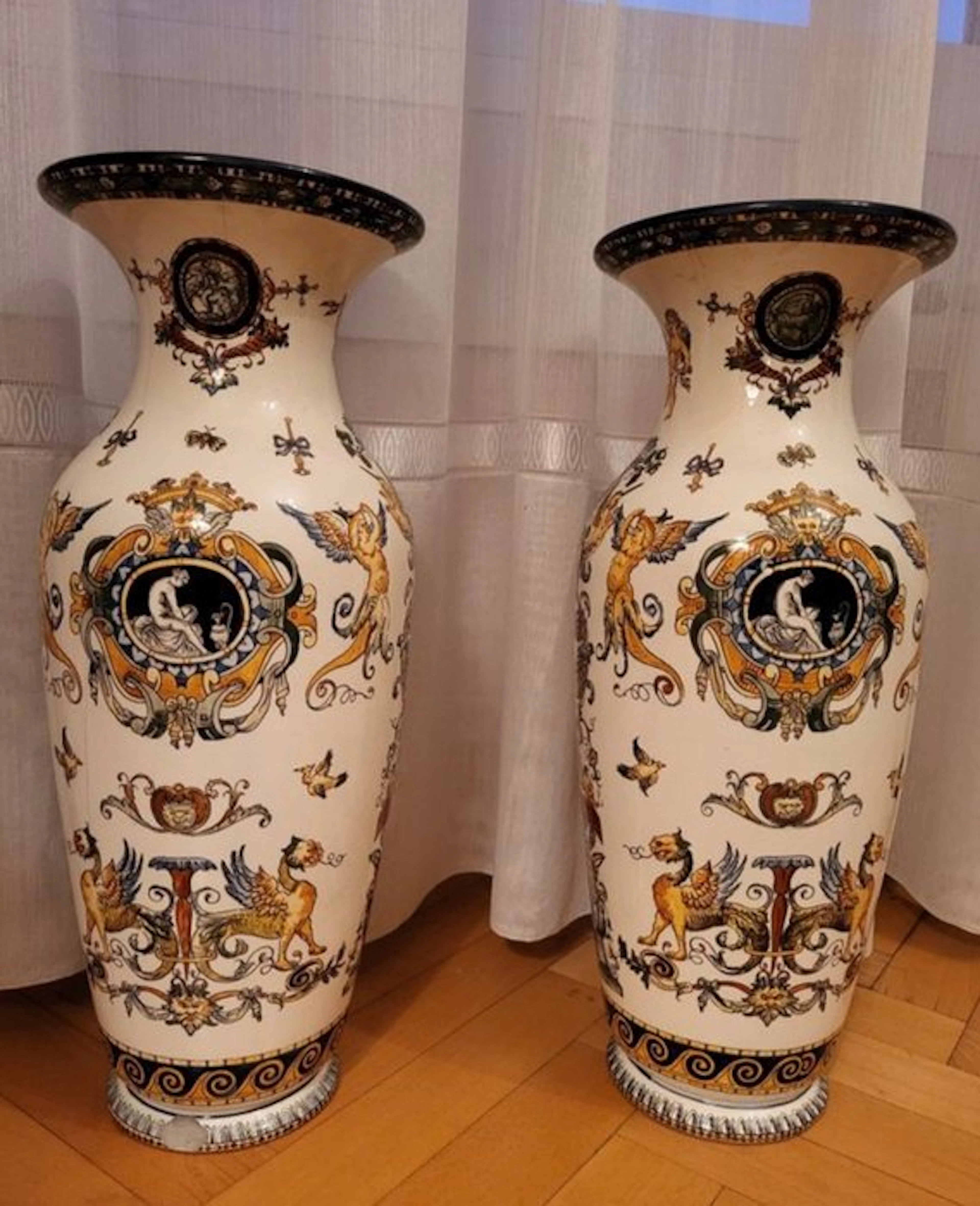 Gien France - Vase (3) - Ceramic - Set of 3 Gien vases