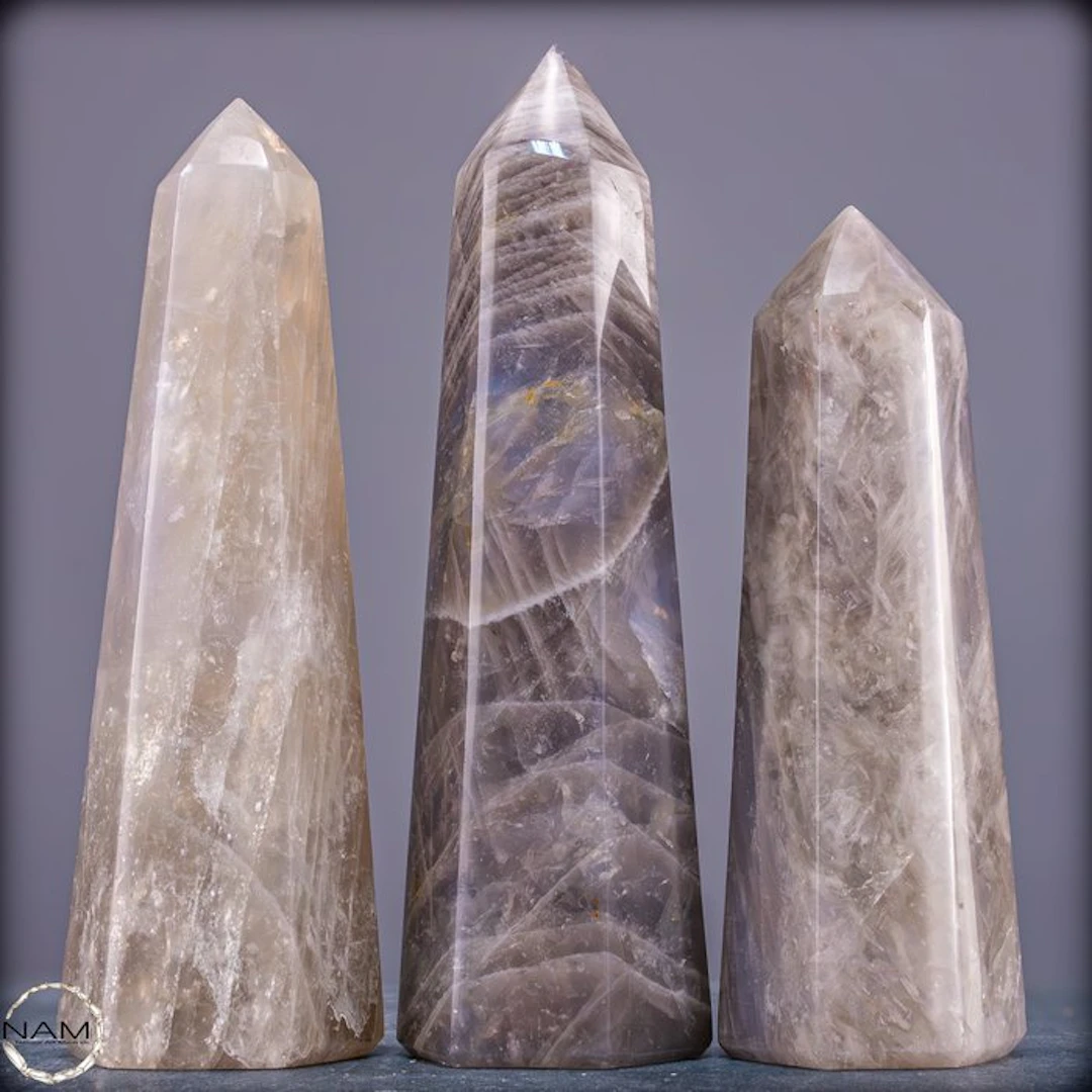 Exclusive set made of natural lavender rose quartz –...