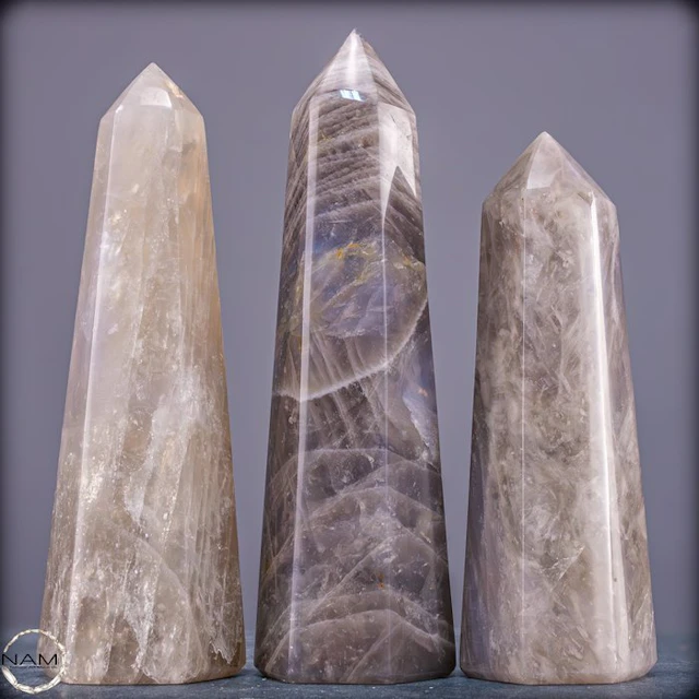 Exclusive set made of natural lavender rose quartz –...