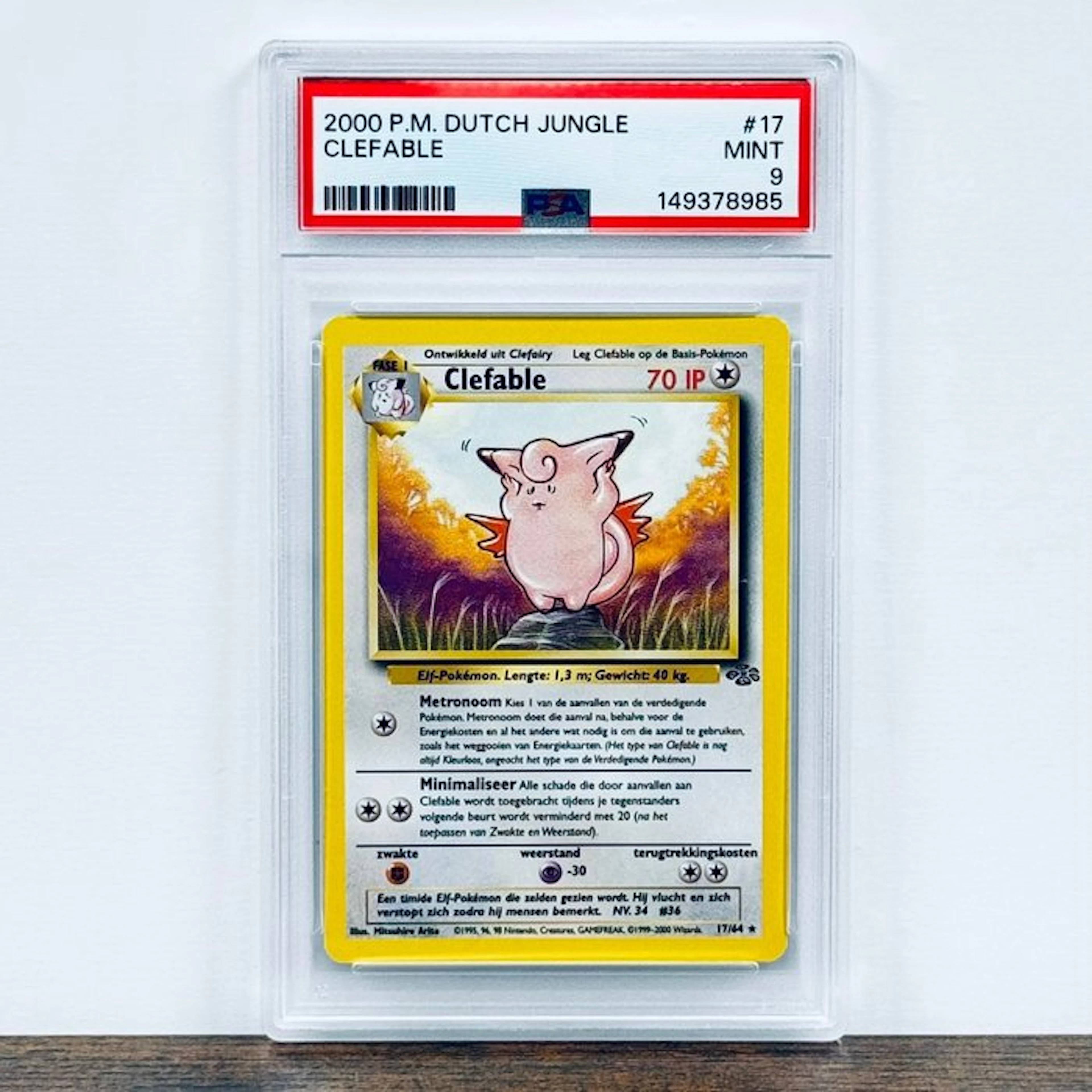 Pokémon Graded card - Clefable 17 – Pokémon - PSA 9