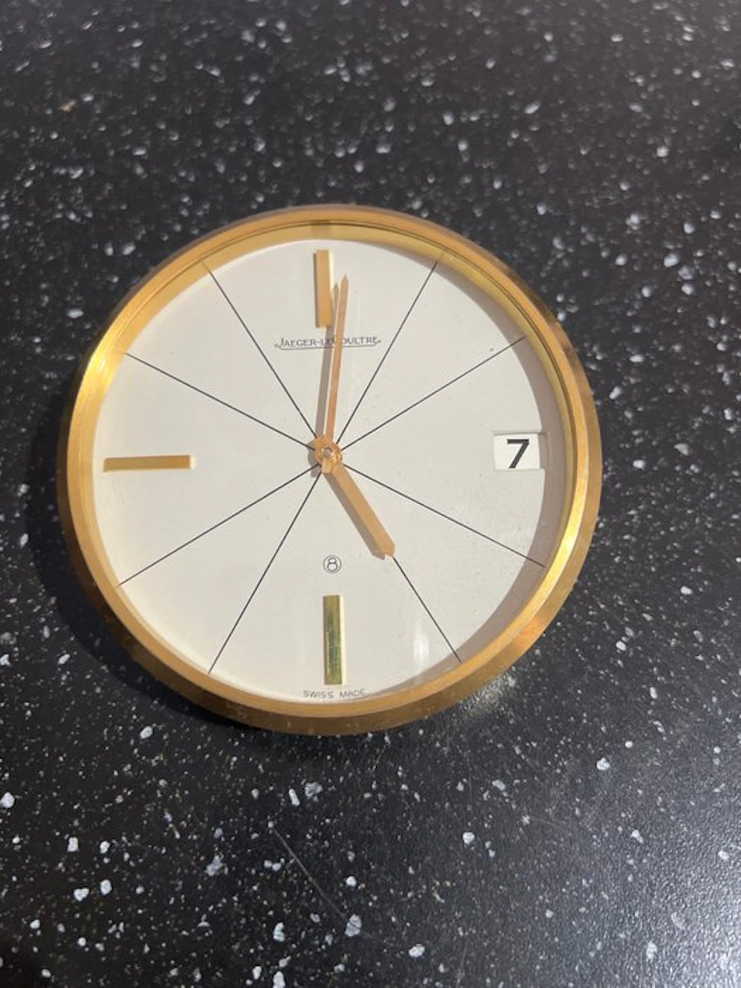 Table clock - Jaeger-LeCoultre - Brass - 1960-1970 - Ref. 383 Calendar