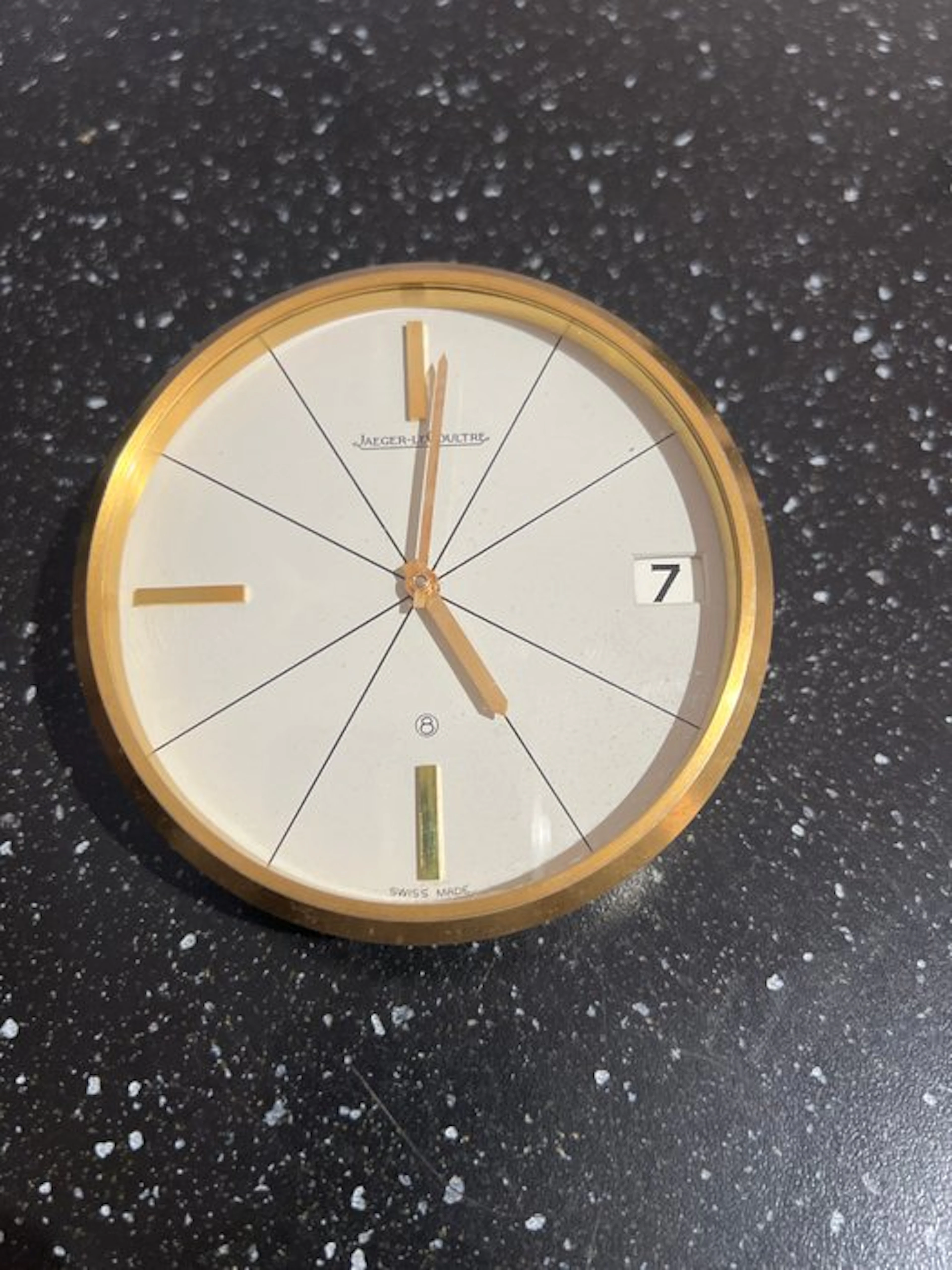 Table clock - Jaeger-LeCoultre - Brass - 1960-1970 - Ref. 383 Calendar