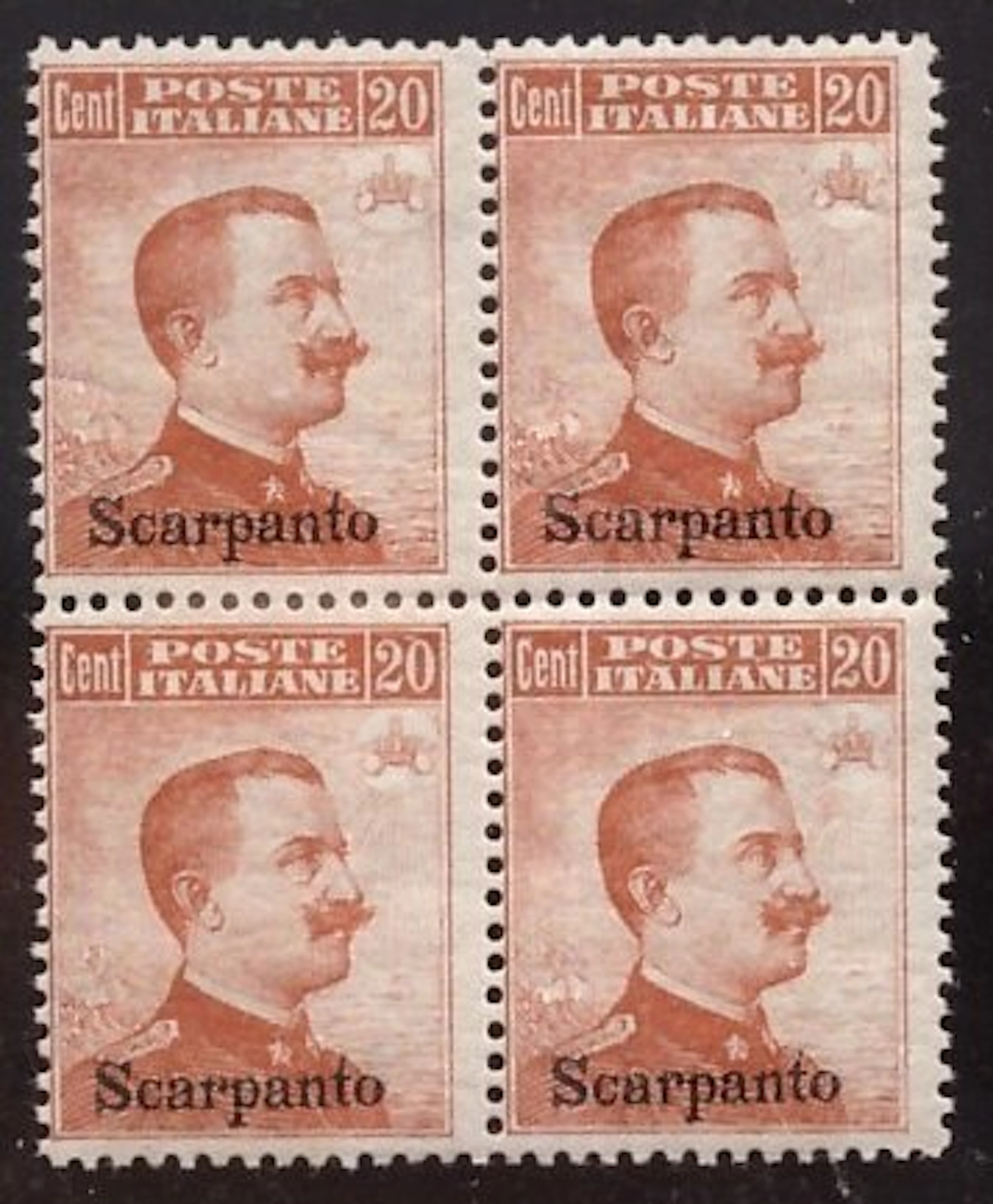 Italian Aegean Islands - Scarpanto 1917 - 20 orange...