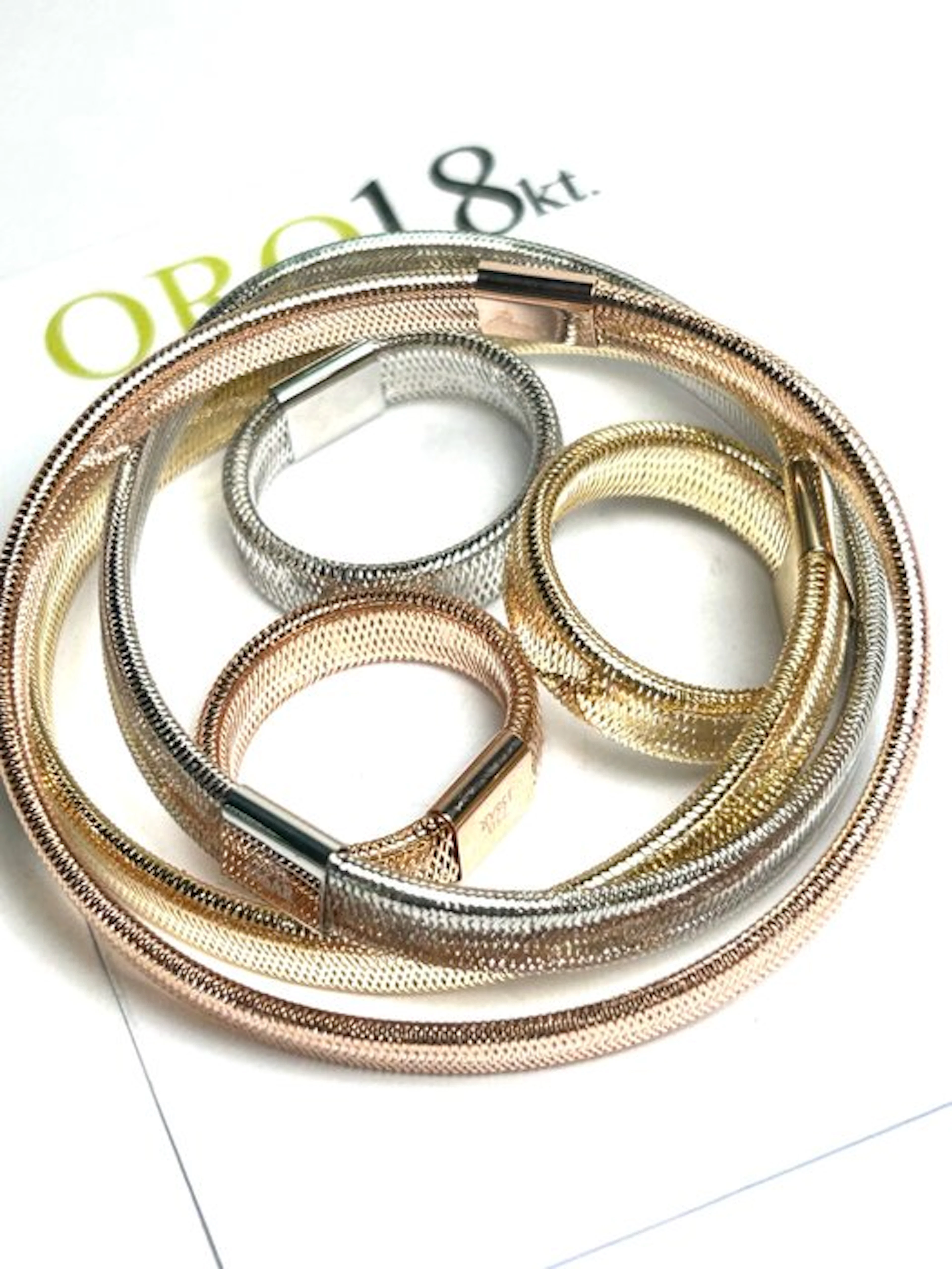 2 piece jewellery set - 18 kt. Yellow gold, Rose gold, White gold