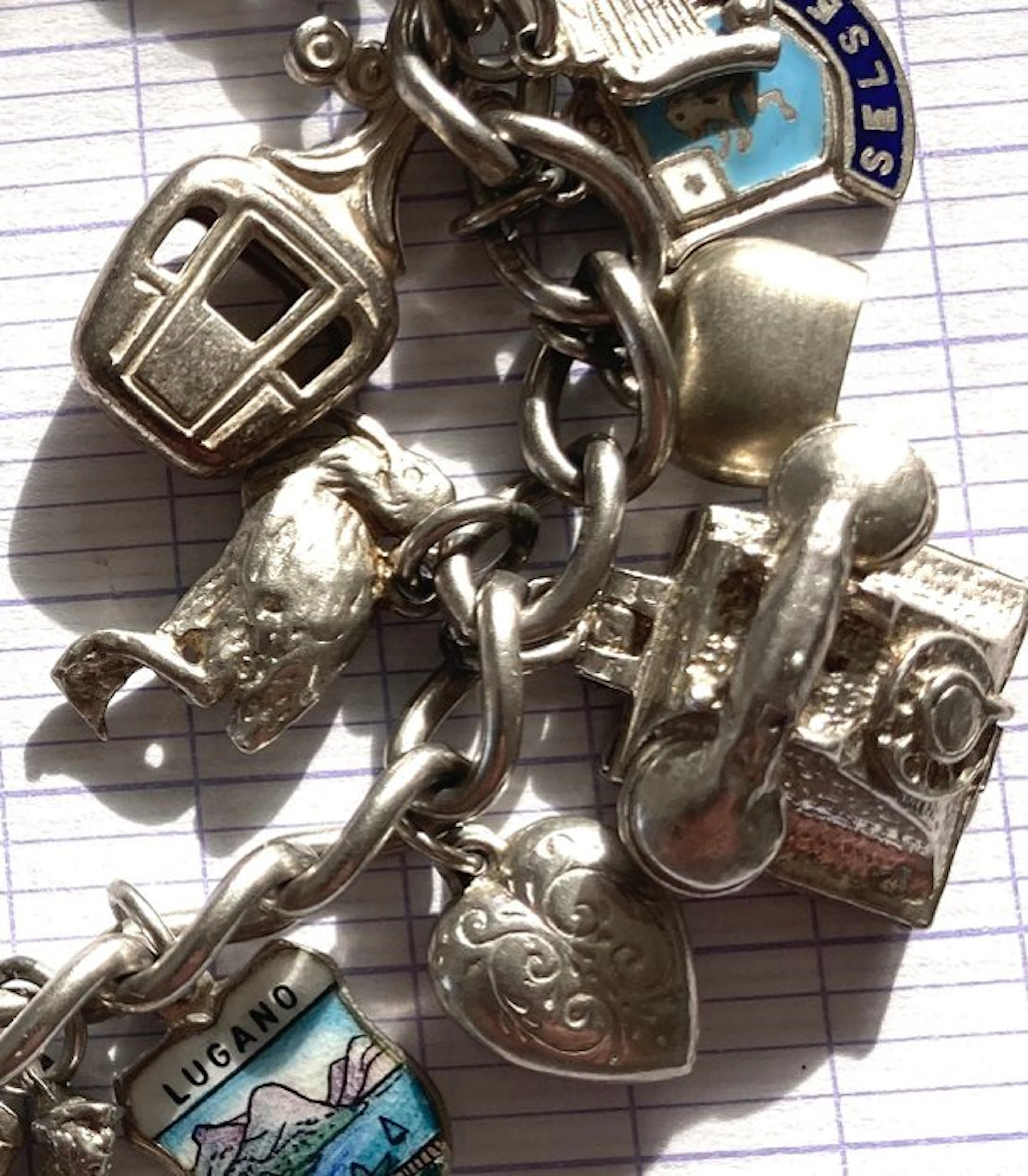 No reserve price - Bracelet Silver - 800 silver charms