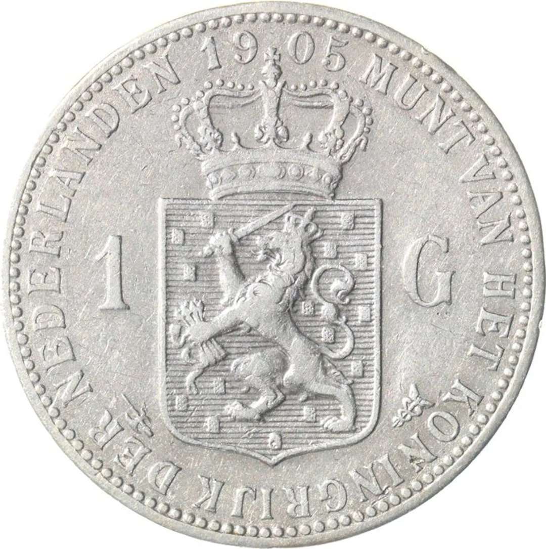 Netherlands. Wilhelmina. 1 Gulden 1905 ZELDZAAM (No reserve price)