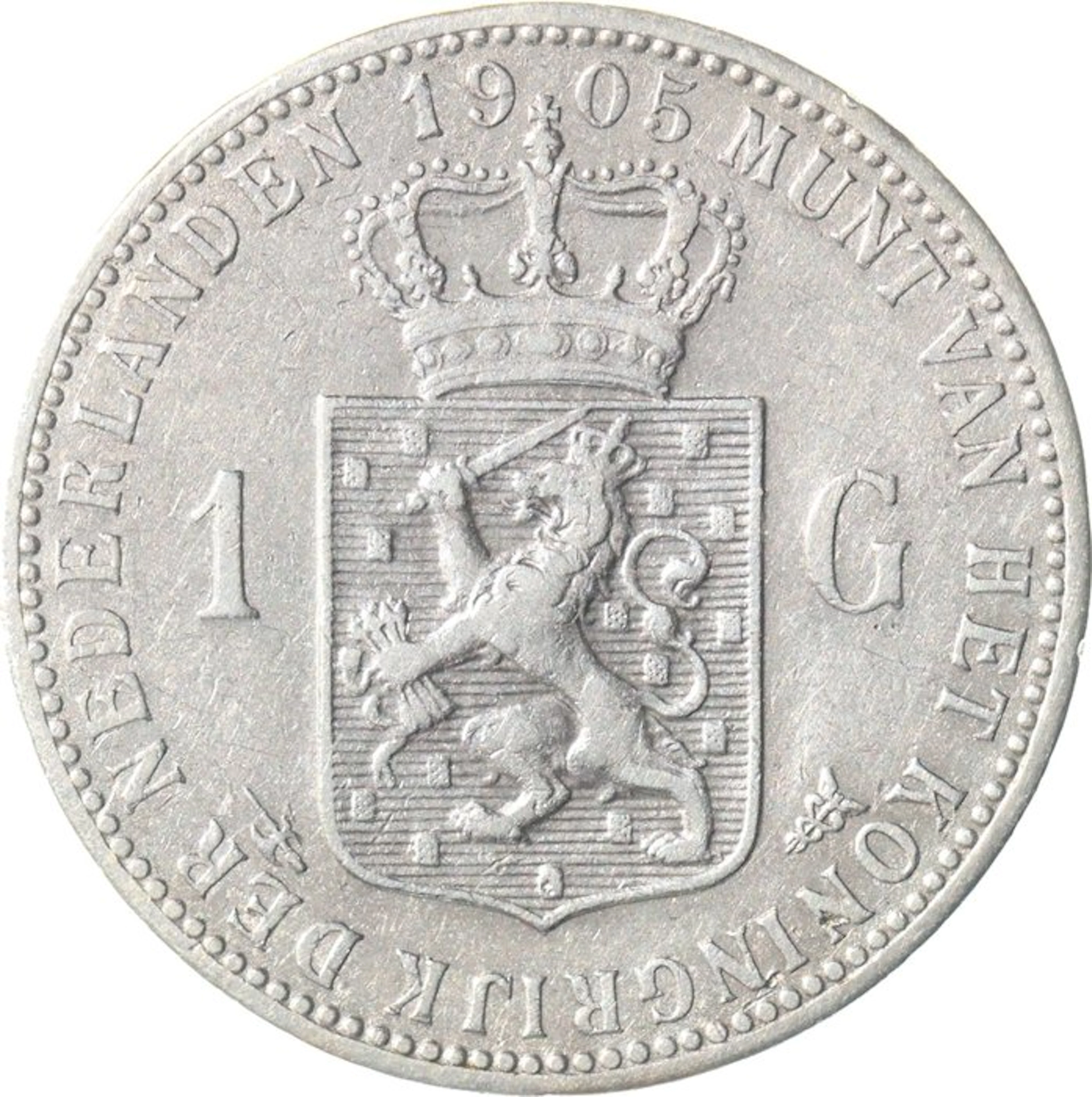 Netherlands. Wilhelmina. 1 Gulden 1905 ZELDZAAM (No reserve price)