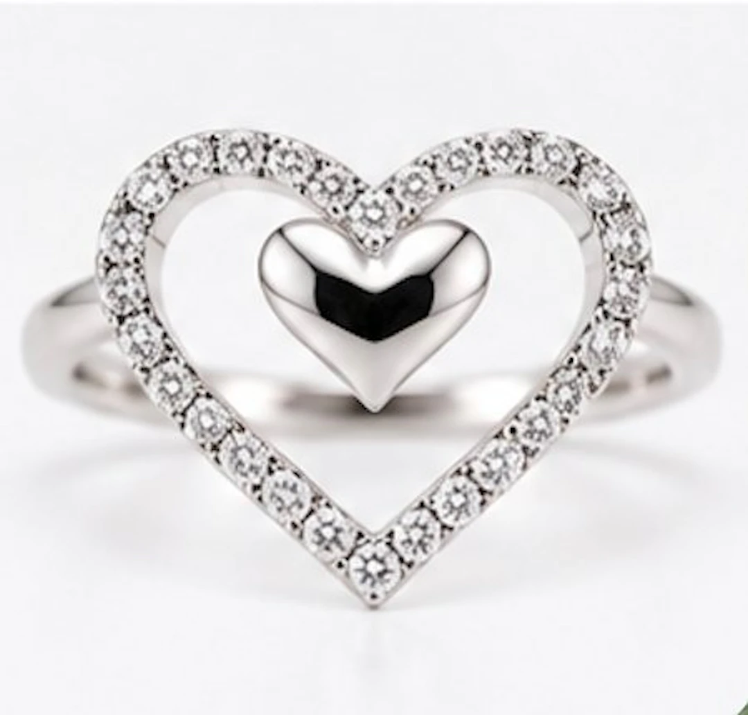 No reserve price - Engagement ring - 18 kt. White gold - 0.13ct. tw. - Diamond