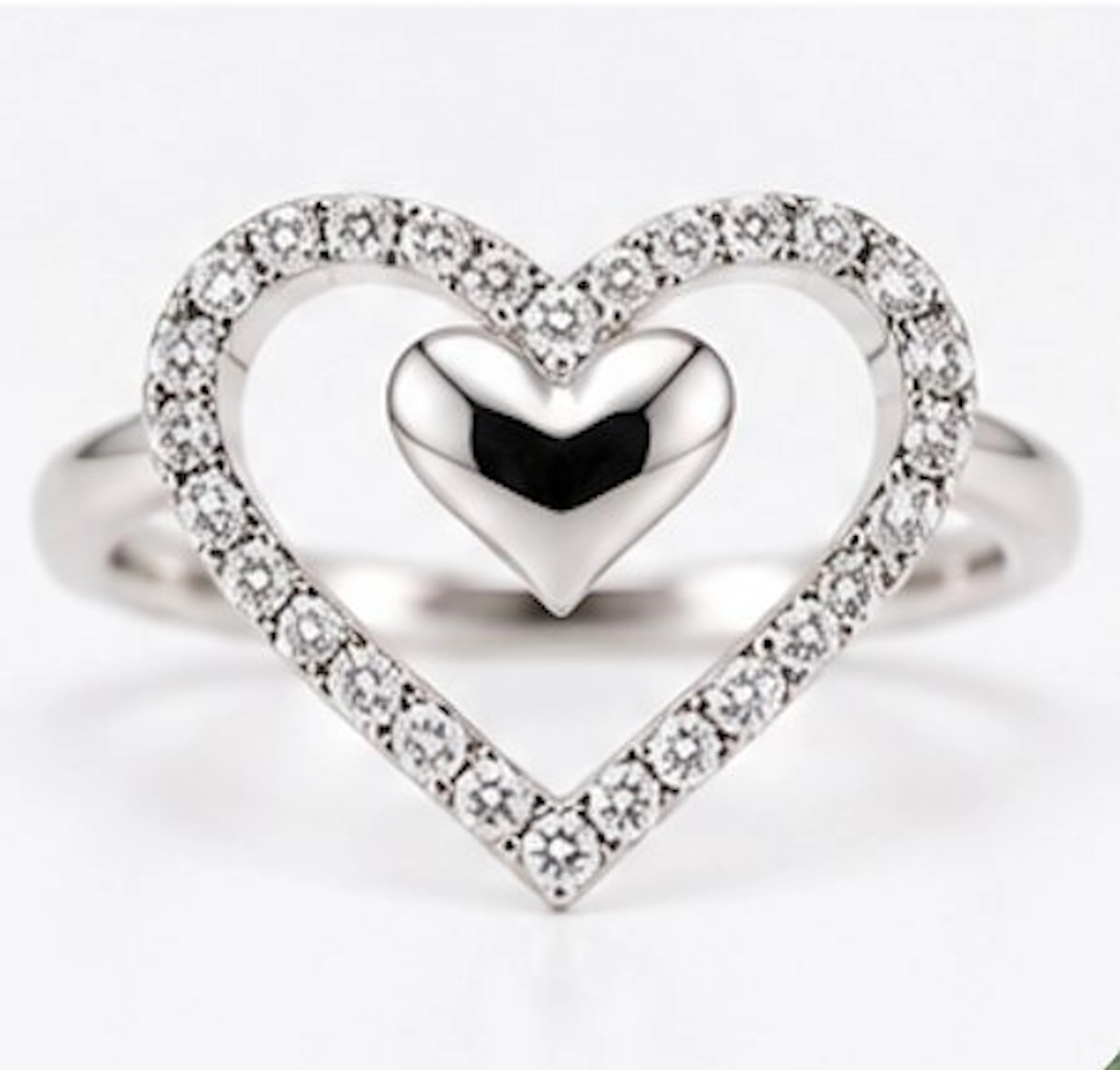 No reserve price - Engagement ring - 18 kt. White gold - 0.13ct. tw. - Diamond