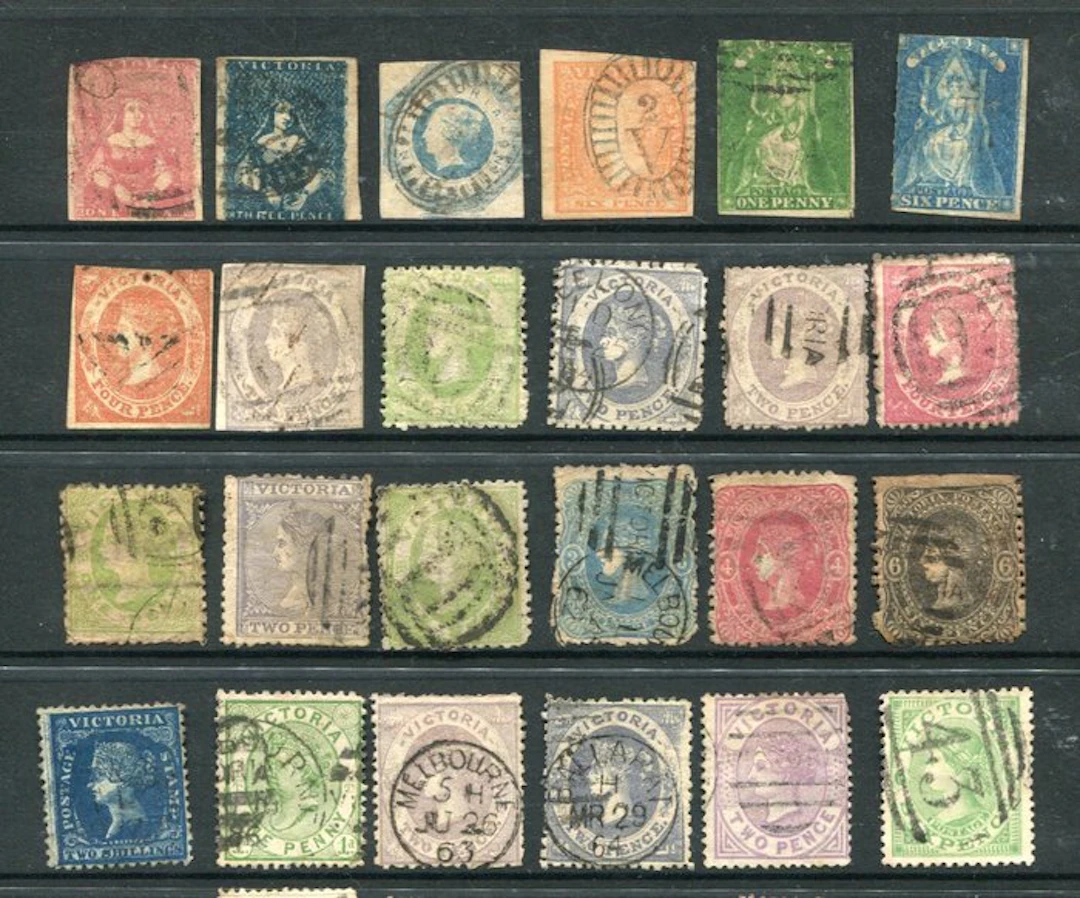 Victoria - VICTORIA Australian States QV Used Lot to 5 Shillings 82 Stamps