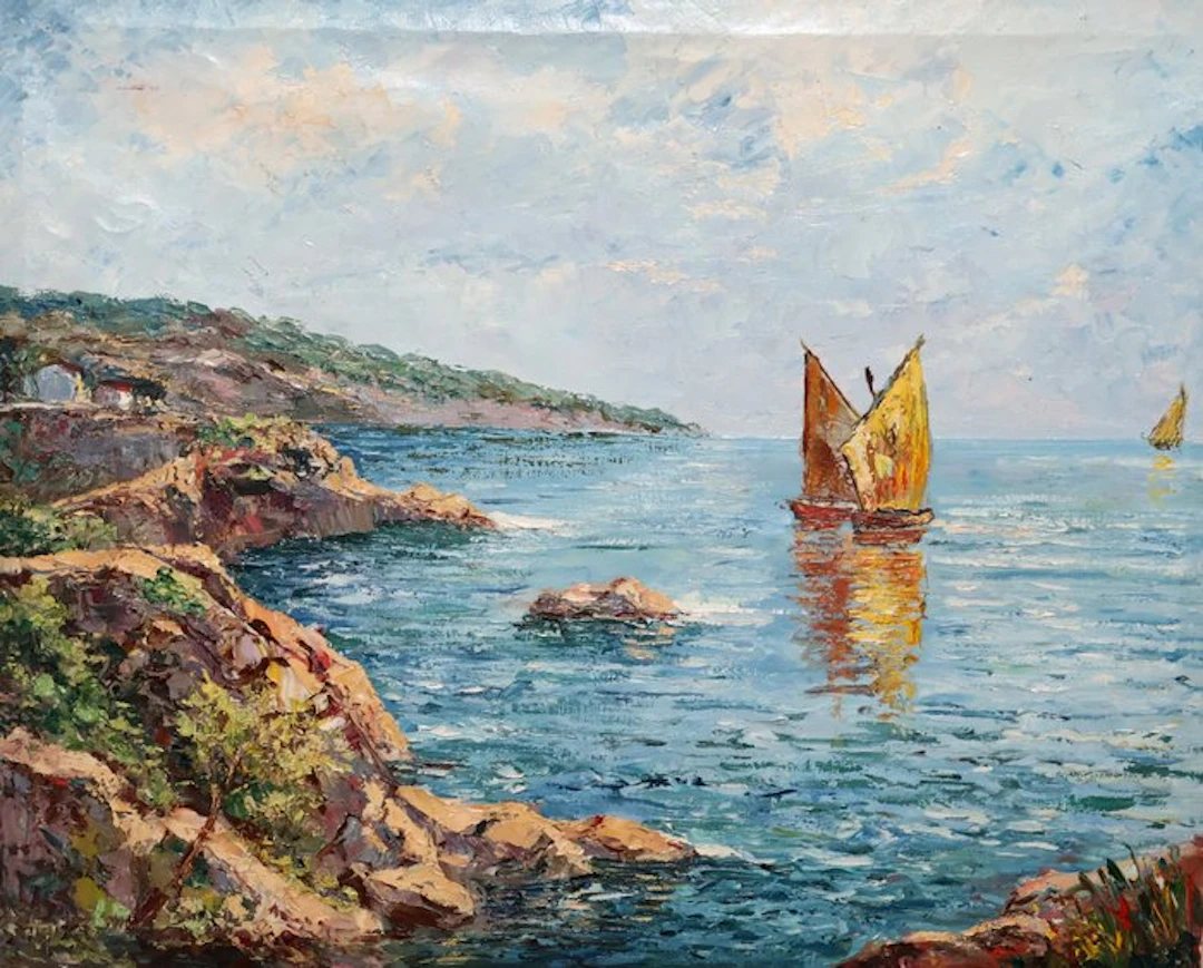 Spanish school (XX) - Vista costera